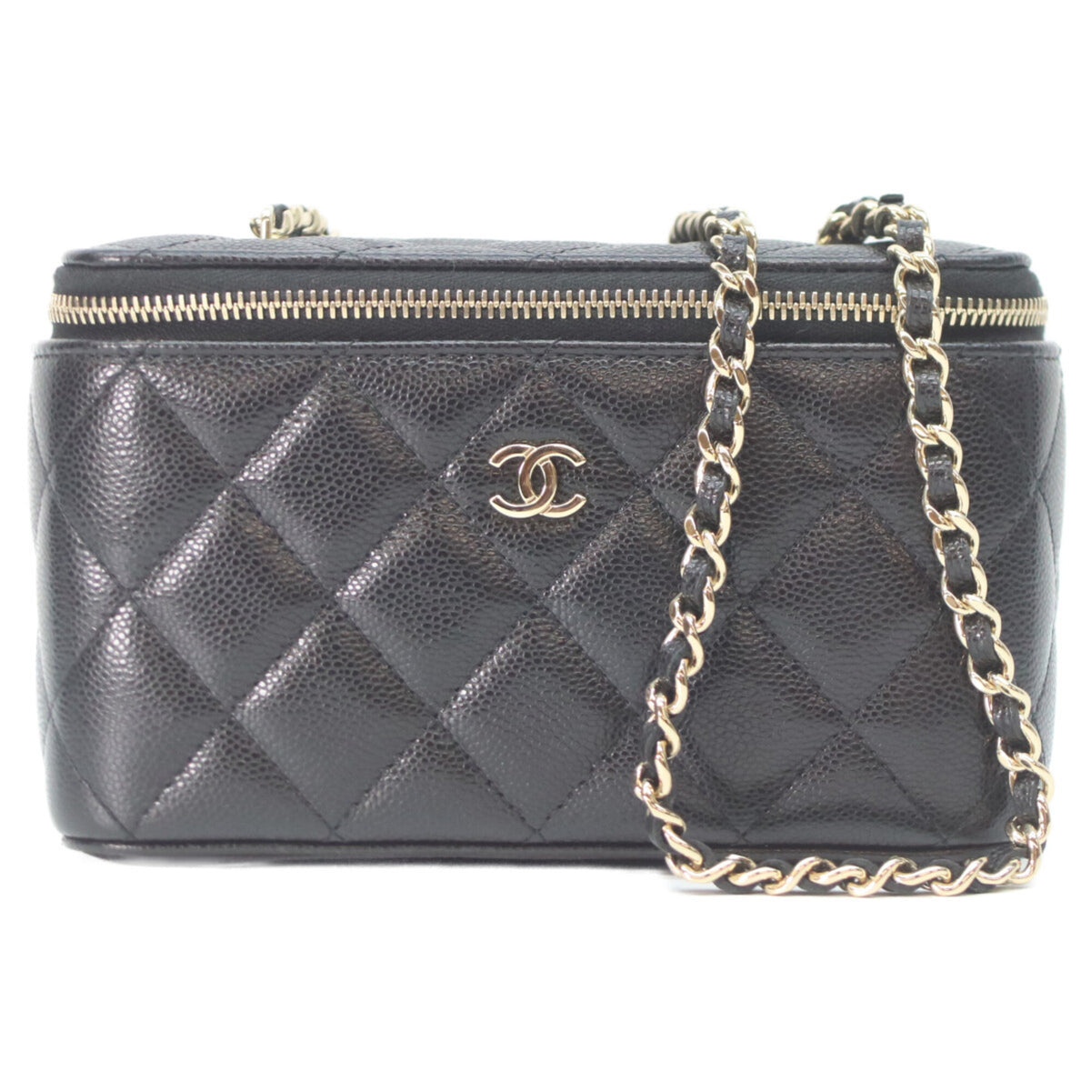 Chanel Black Grained Calfskin Shoulder Bag (Pre-Owned)