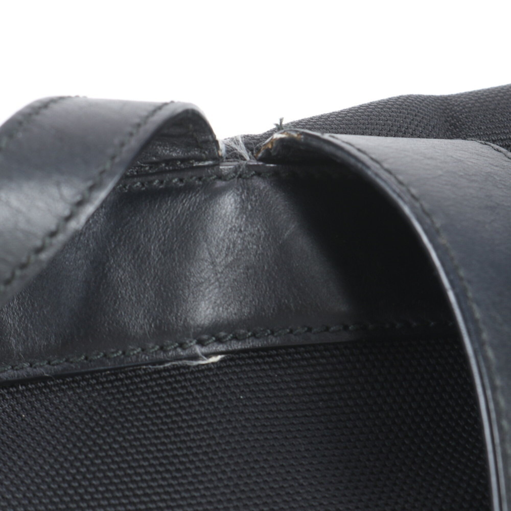 Gucci Black Leather Canvas Backpack Shoulder Bag (Pre-Owned)