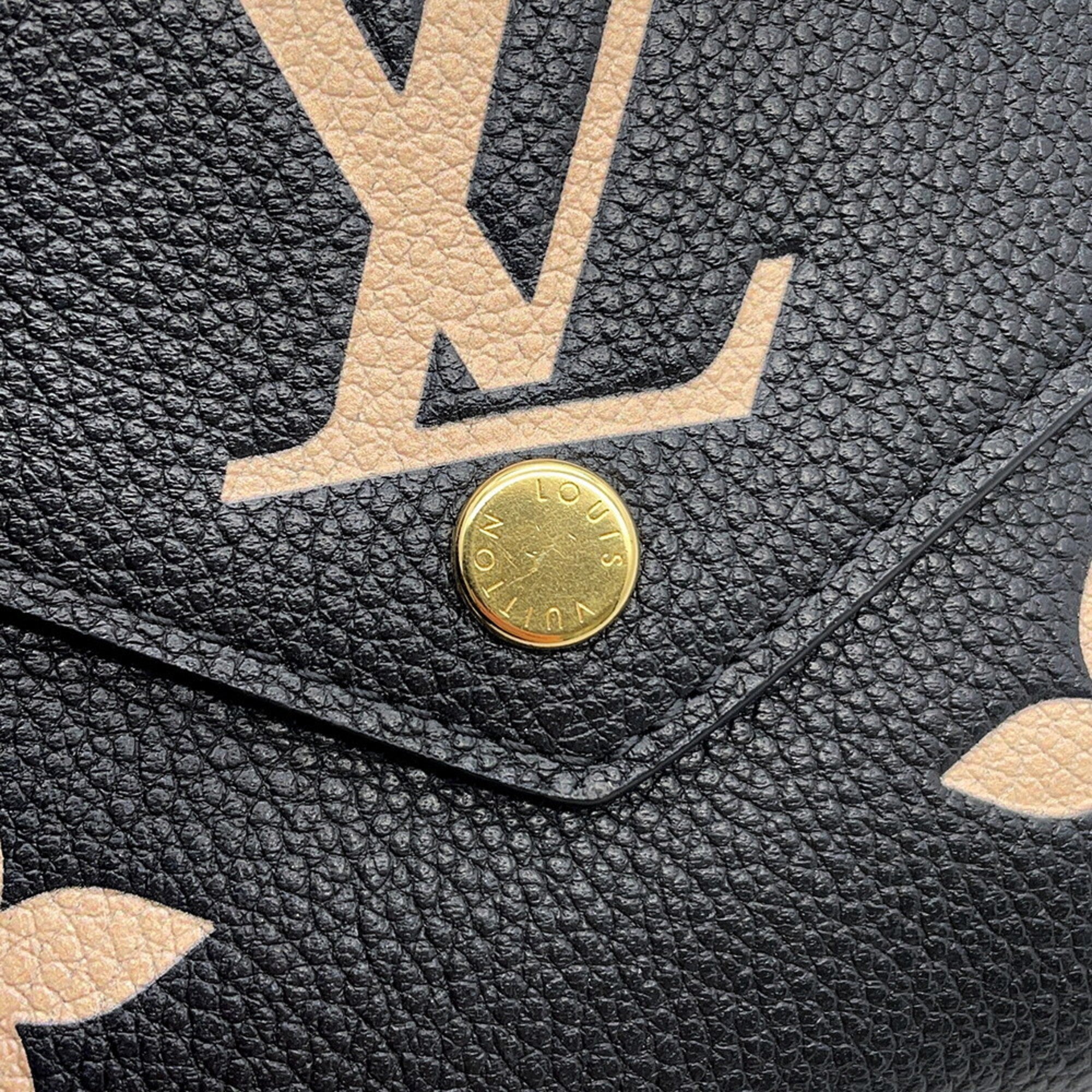 Louis Vuitton Beige Black Noir Monogram Empreinte Wallet (Tri-Fold) (Pre-Owned)