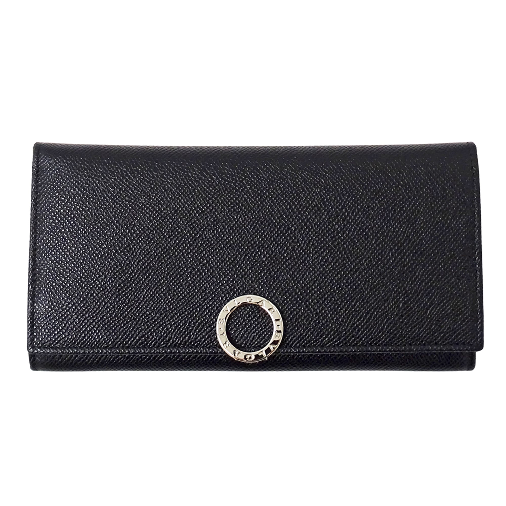 Bvlgari Black Leather Long Wallet (Bi-Fold) (Pre-Owned)