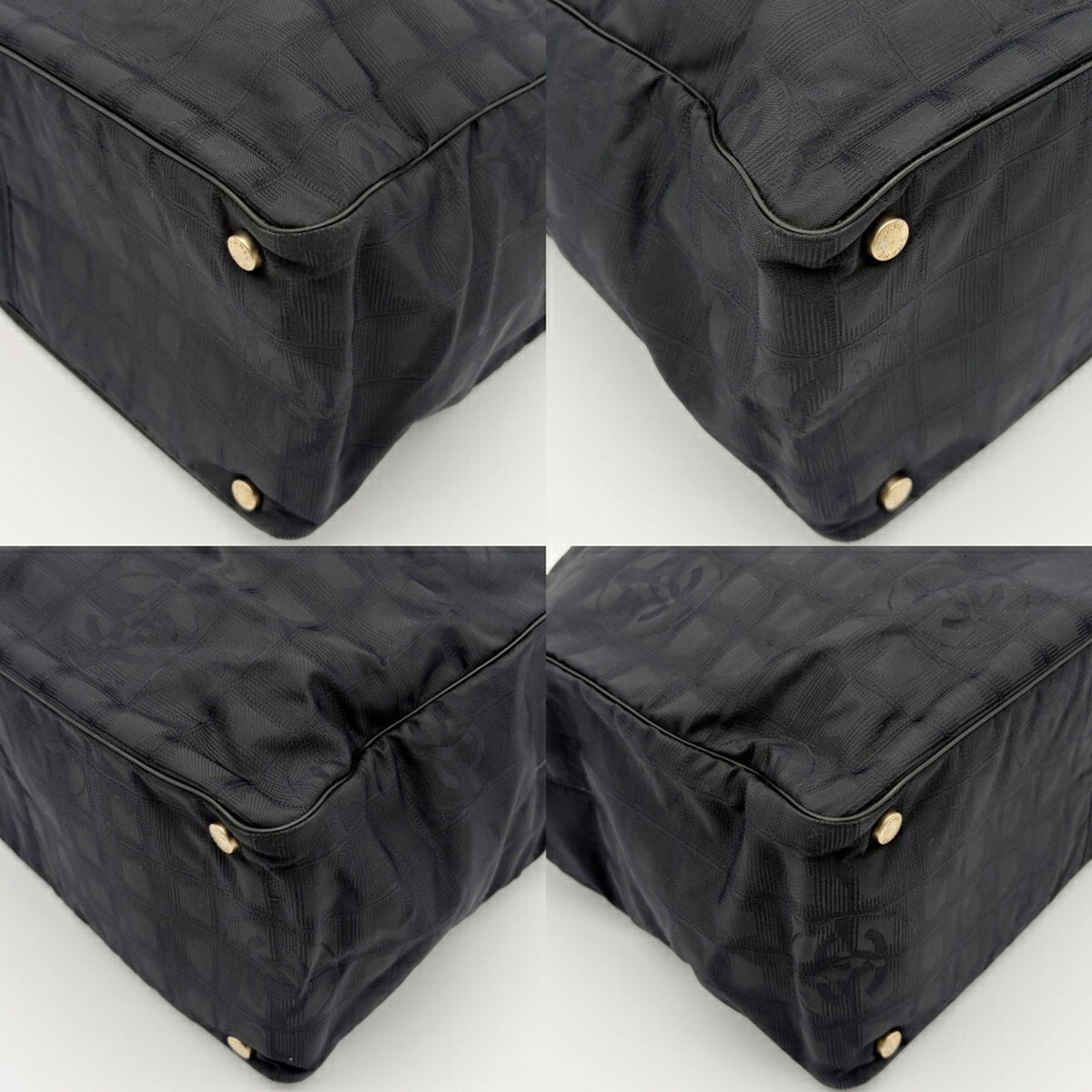 Chanel Black Nylon Jacquard Leather Tote Bag (Pre-Owned)