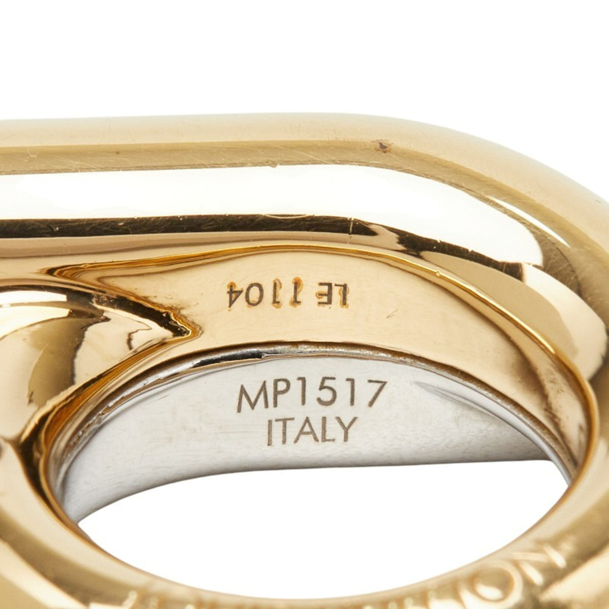 Louis Vuitton Gold Silver Metal Band Ring (Pre-Owned)