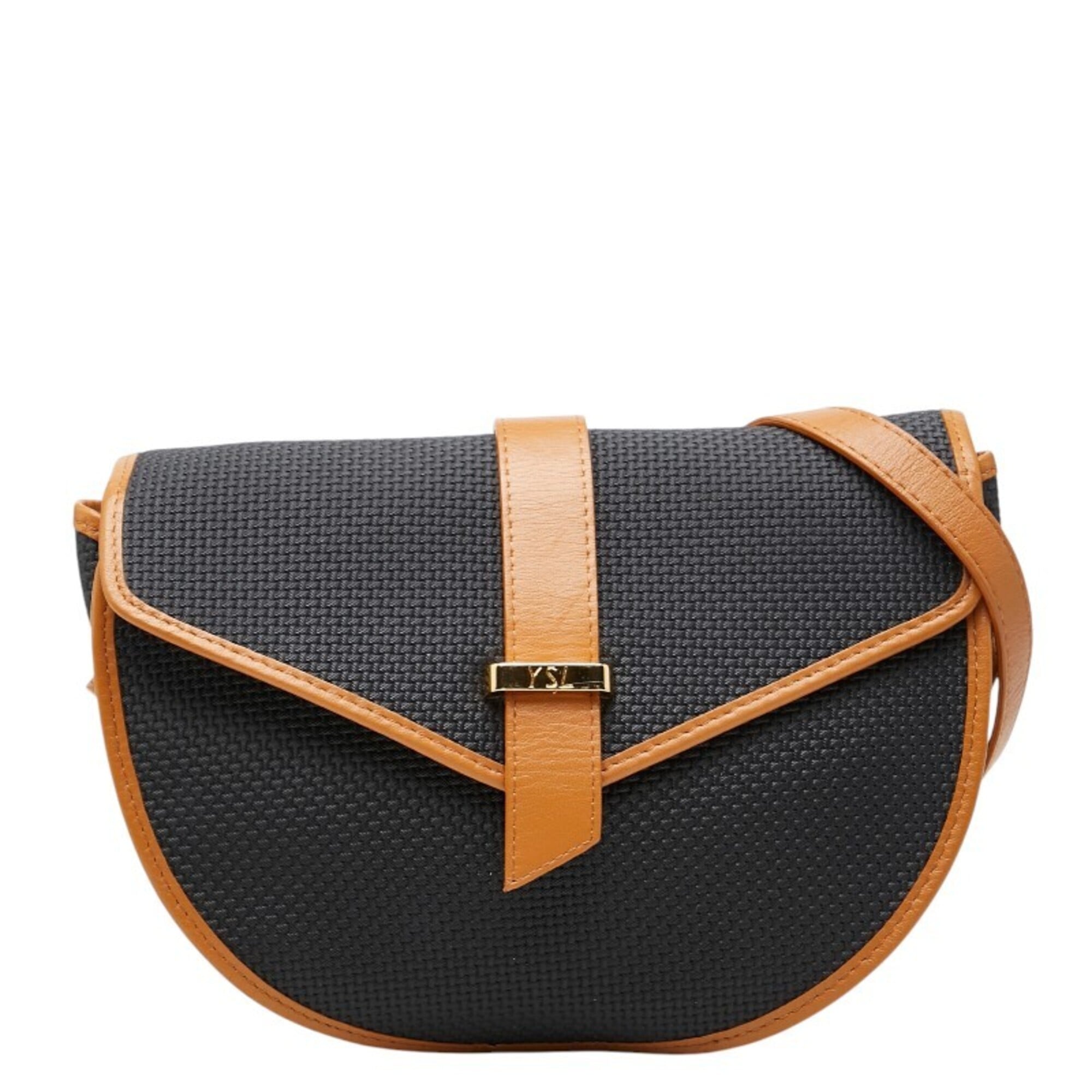 Saint Laurent Black Brown Pvc Shoulder Bag (Pre-Owned)