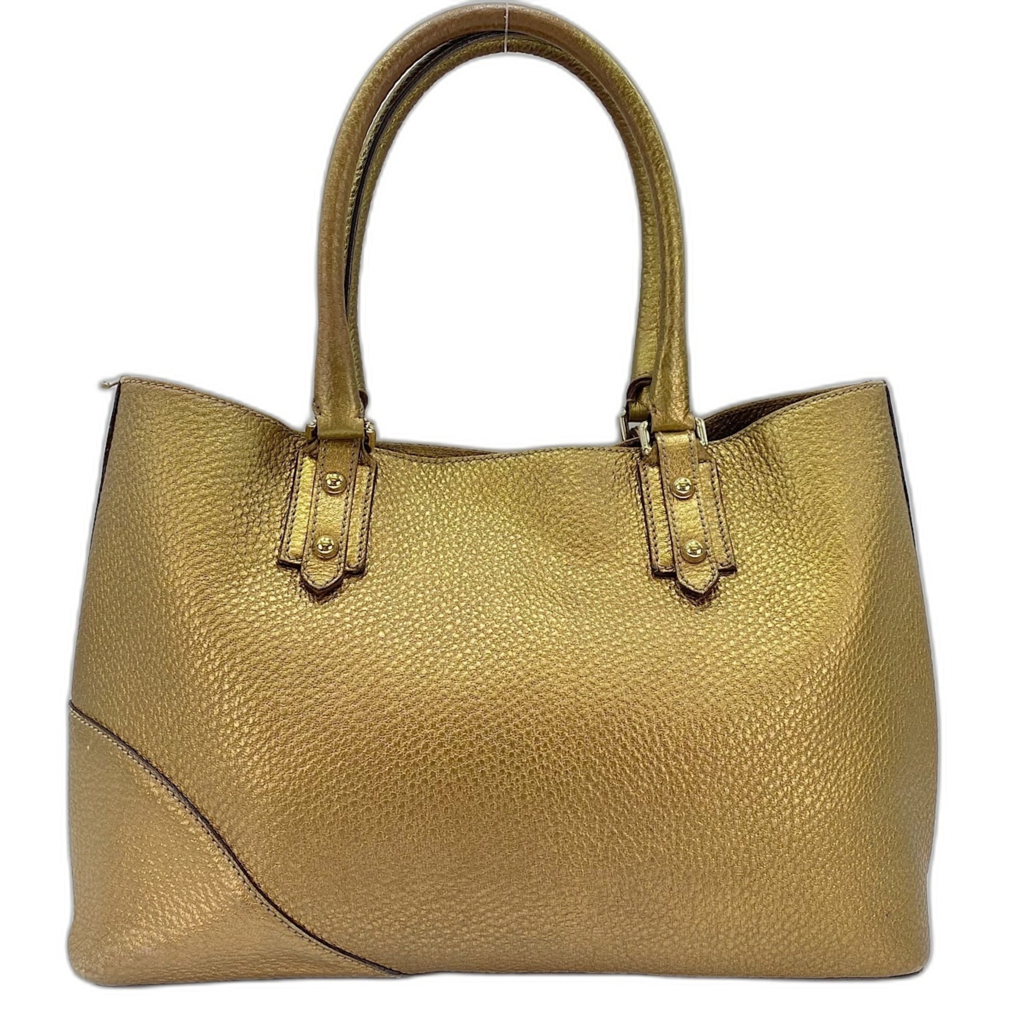 Gucci Horsebit Gold Leather Handbag (Pre-Owned)