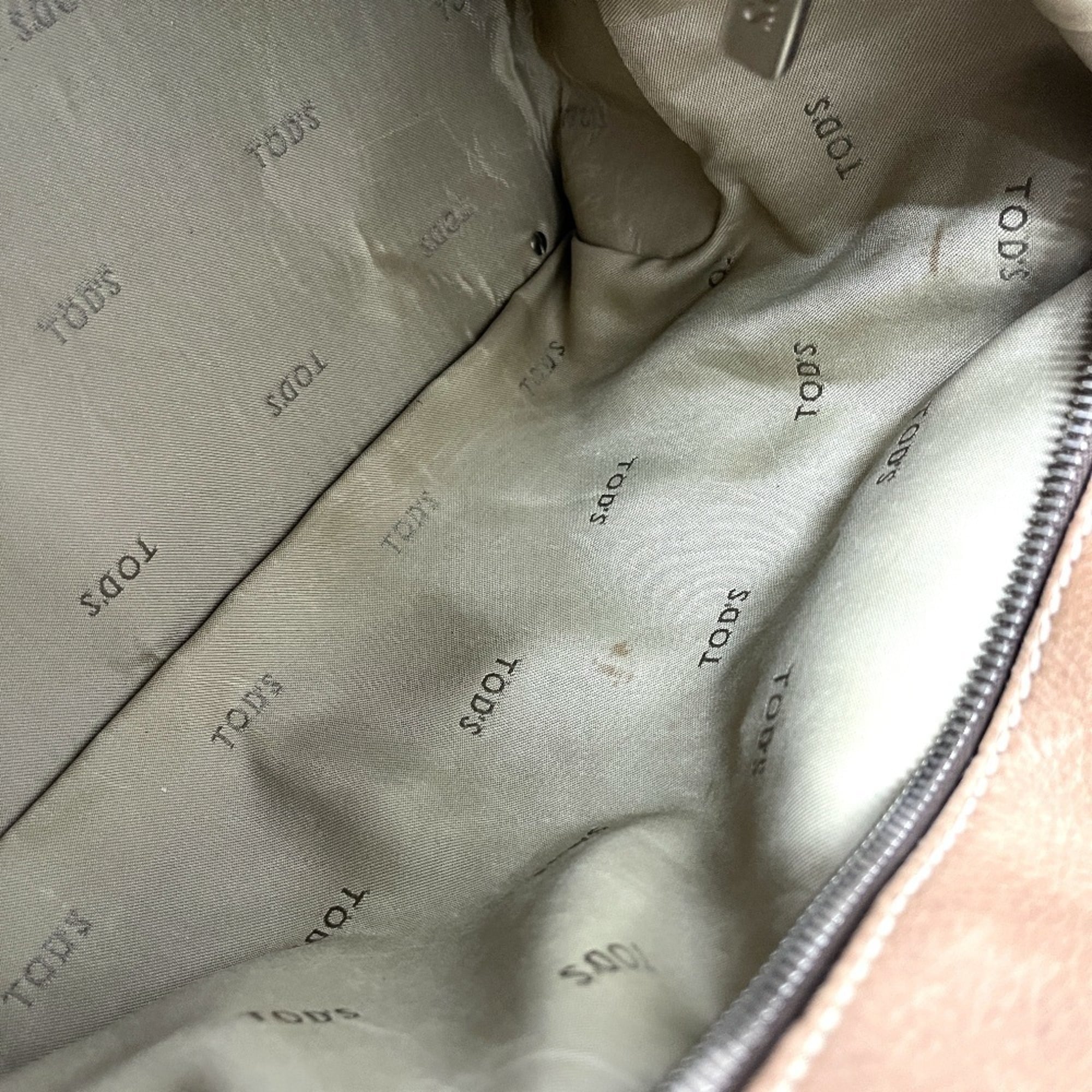 Tod's Brown Leather Boston Bag Handbag Shoulder Bag (Pre-Owned)