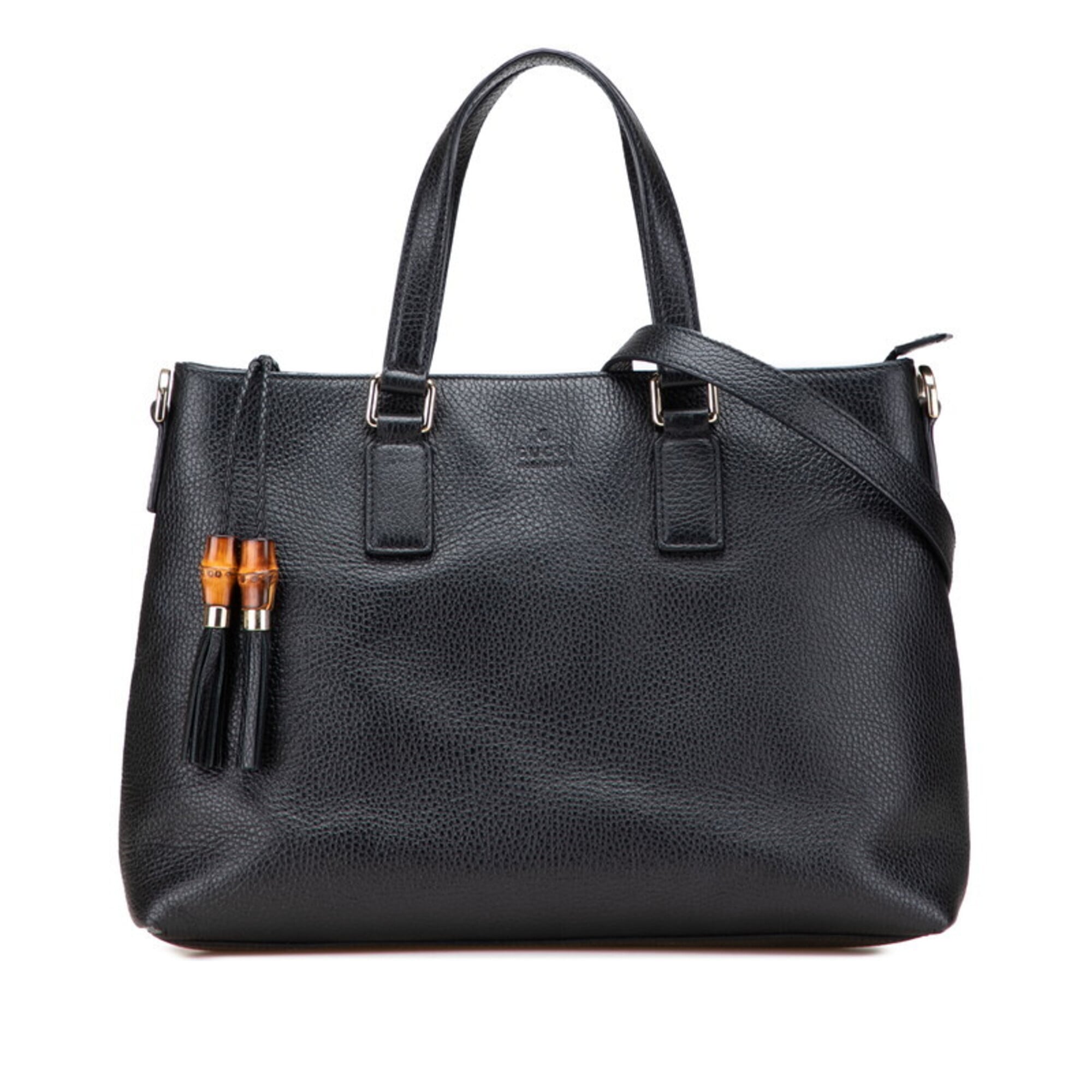 Gucci Black Leather Handbag Shoulder Bag (Pre-Owned)