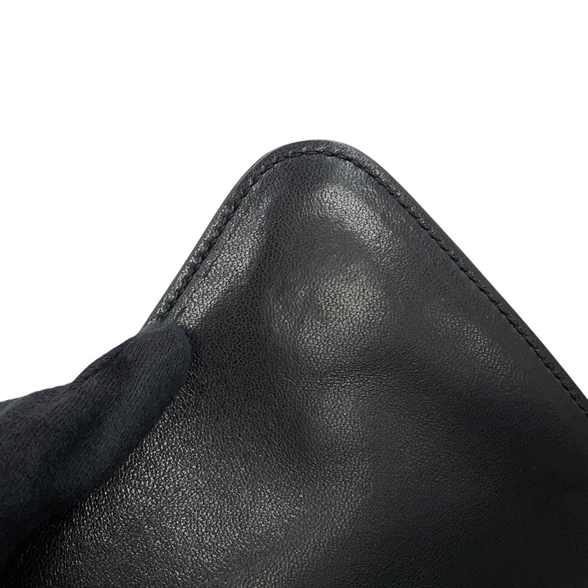 Bottega Veneta Black Leather Handbag Shoulder Bag (Pre-Owned)