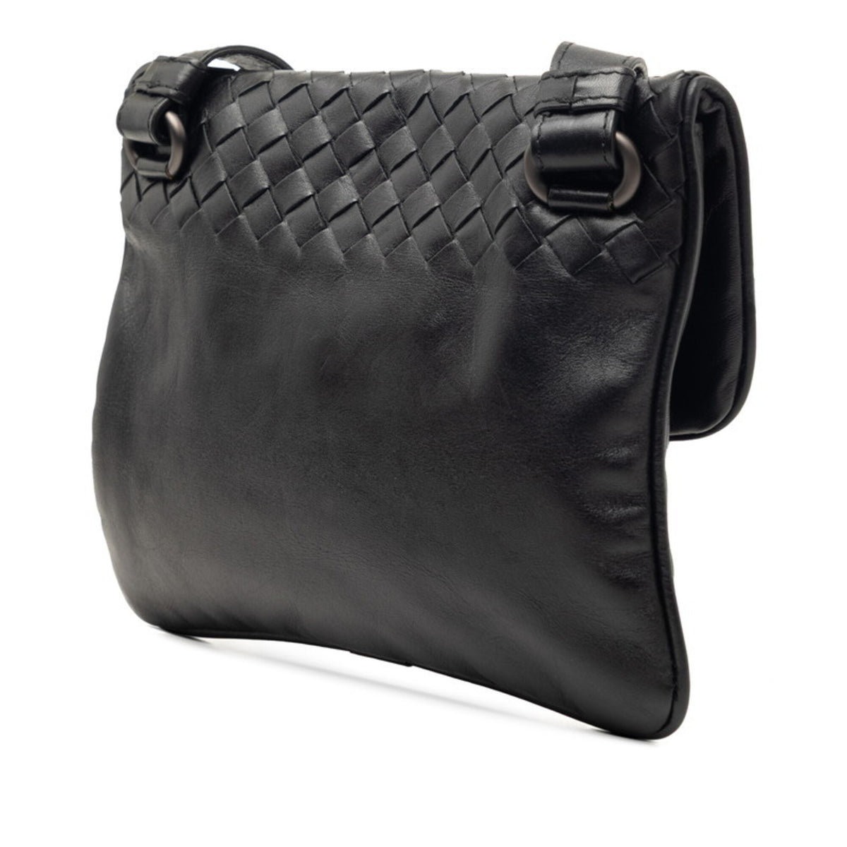 Bottega Veneta Black Leather Pochette Shoulder Bag (Pre-Owned)
