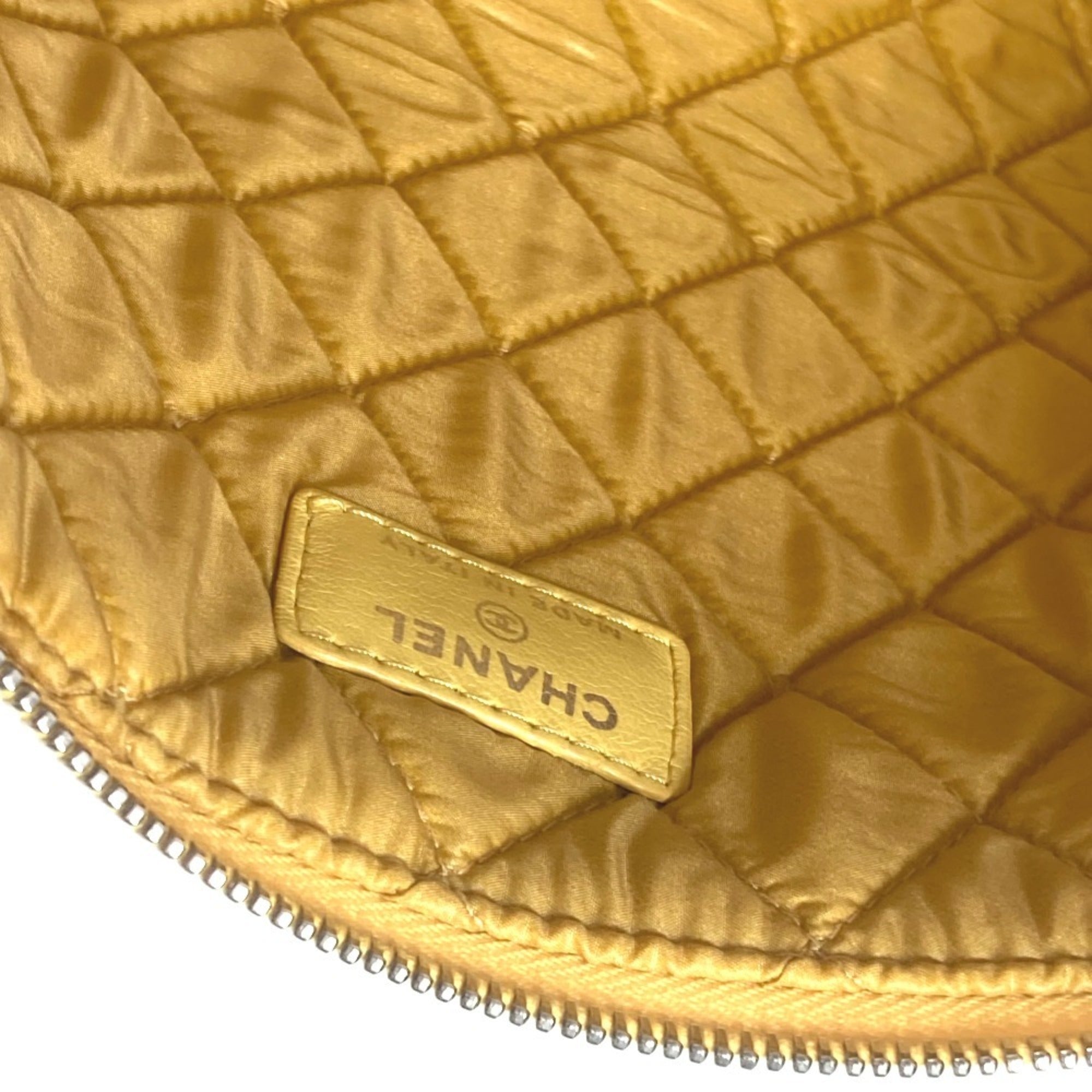 Chanel Black Yellow Leather Clutch Bag Pouch (Pre-Owned)