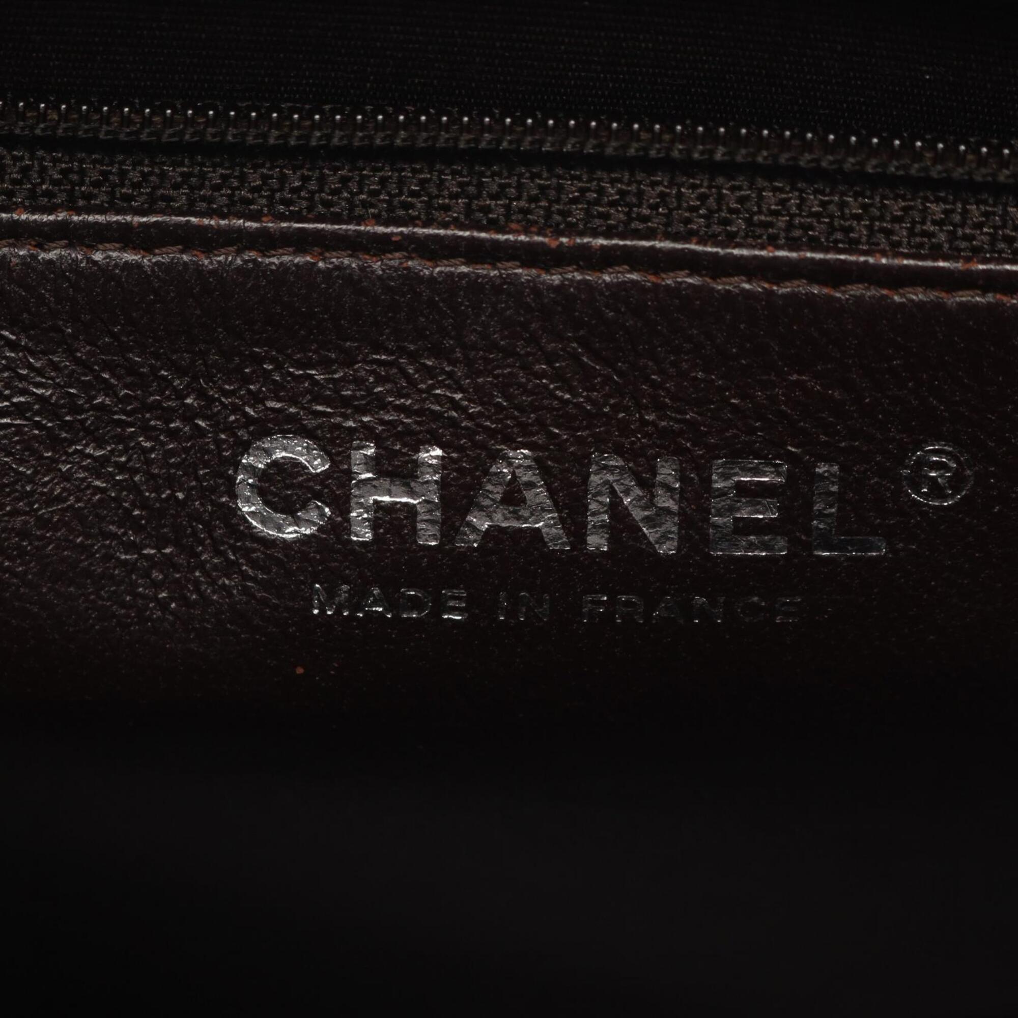 Chanel Brown Grained Calfskin Handbag Tote Bag (Pre-Owned)