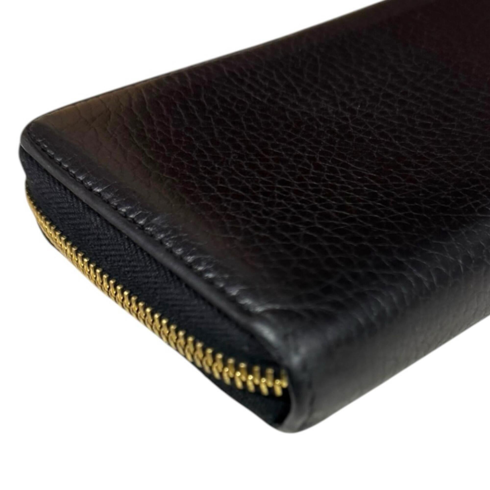 Gucci Black Leather Long Wallet (Bi-Fold) (Pre-Owned)