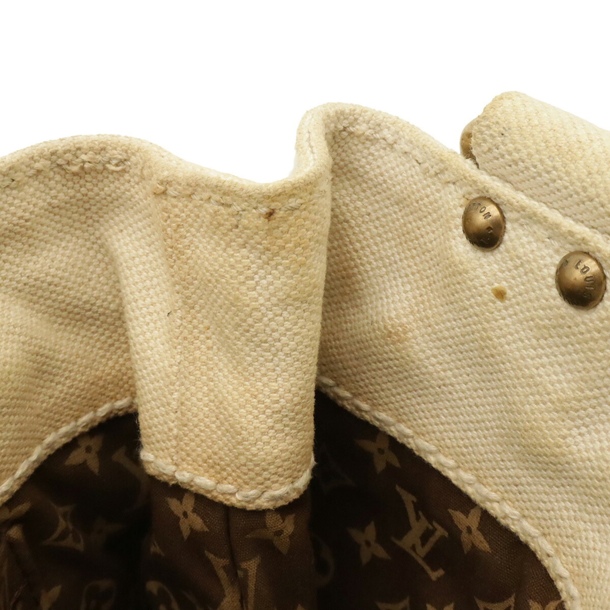 Louis Vuitton Blue Natural Yellow Canvas Handbag Tote Bag (Pre-Owned)