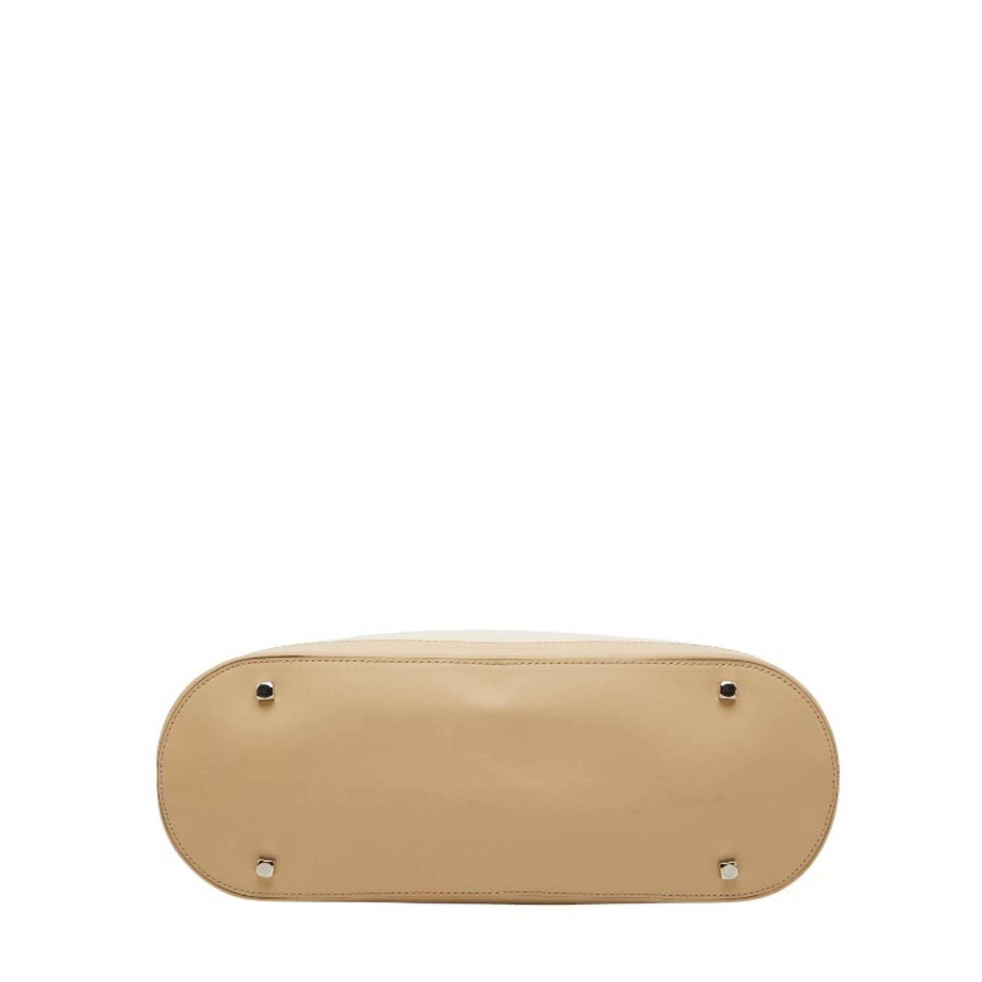 Salvatore Ferragamo Beige Ivory Leather Handbag (Pre-Owned)