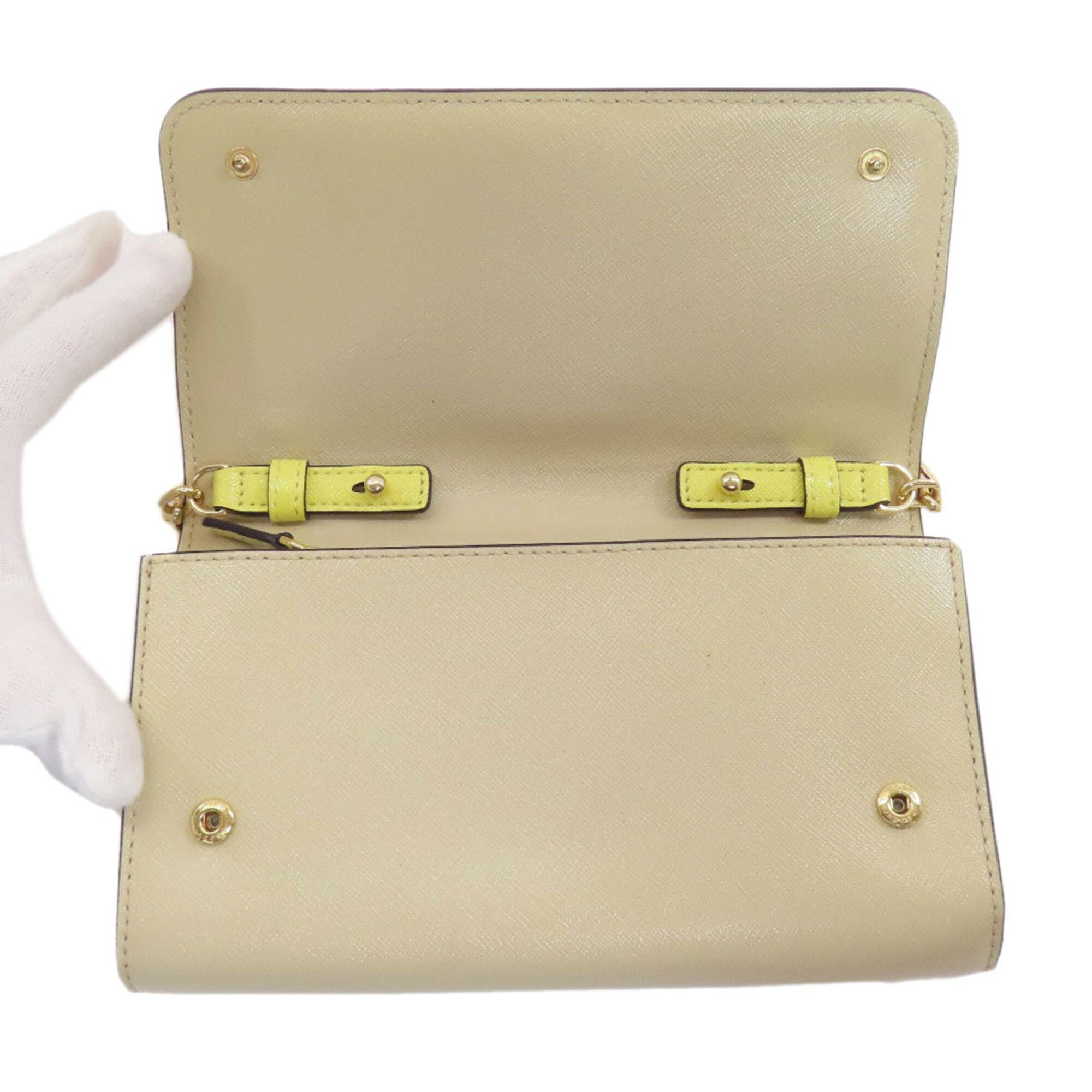 Marc Jacobs Beige Pink Leather Chain/Shoulder Wallet (Pre-Owned)