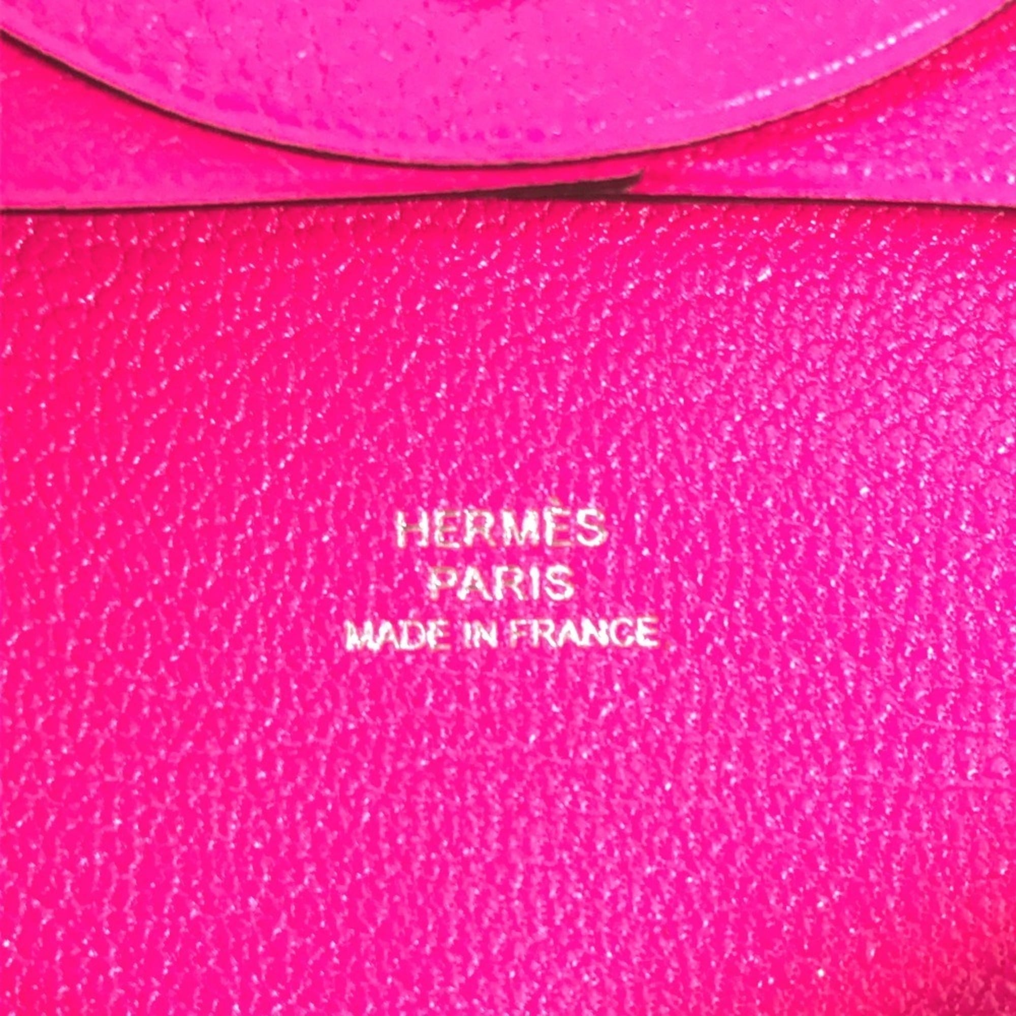 Hermes Pink Leather Coin Purse/Coin Case (Pre-Owned)