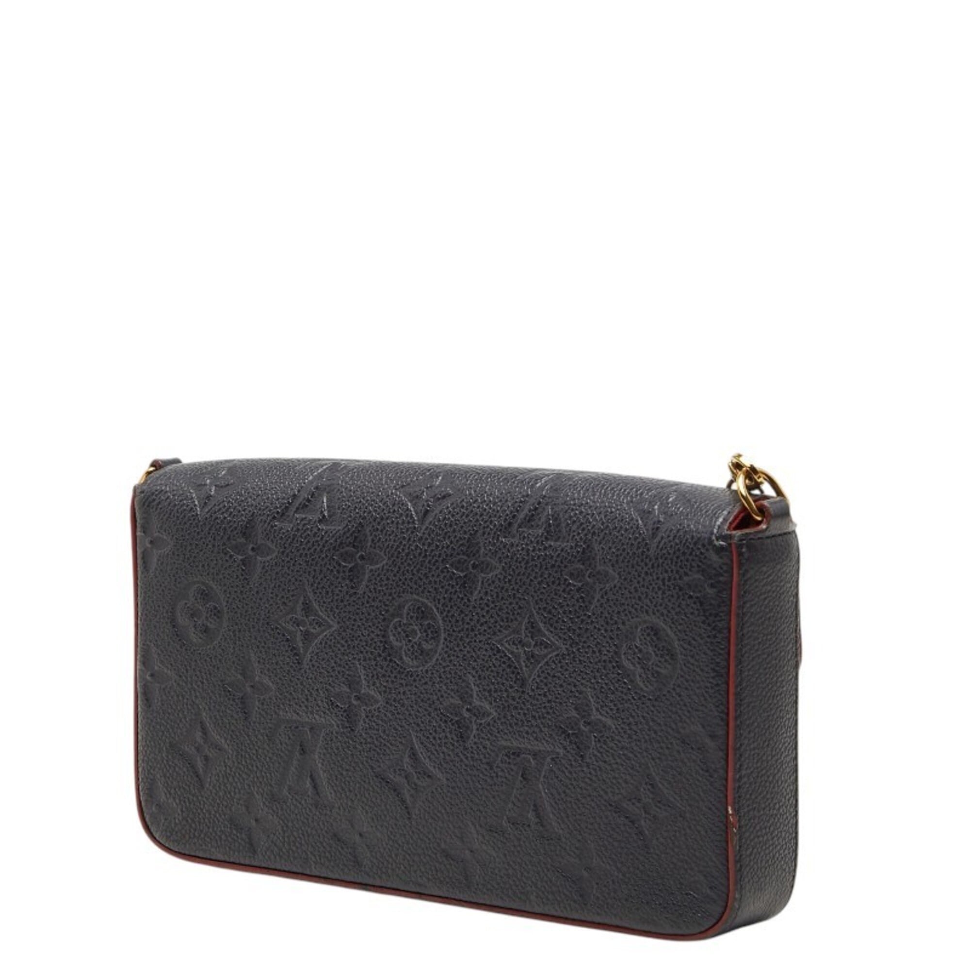 Louis Vuitton Monogram Empreinte Marine Rouge Navy Leather Pochette Shoulder Bag (Pre-Owned)