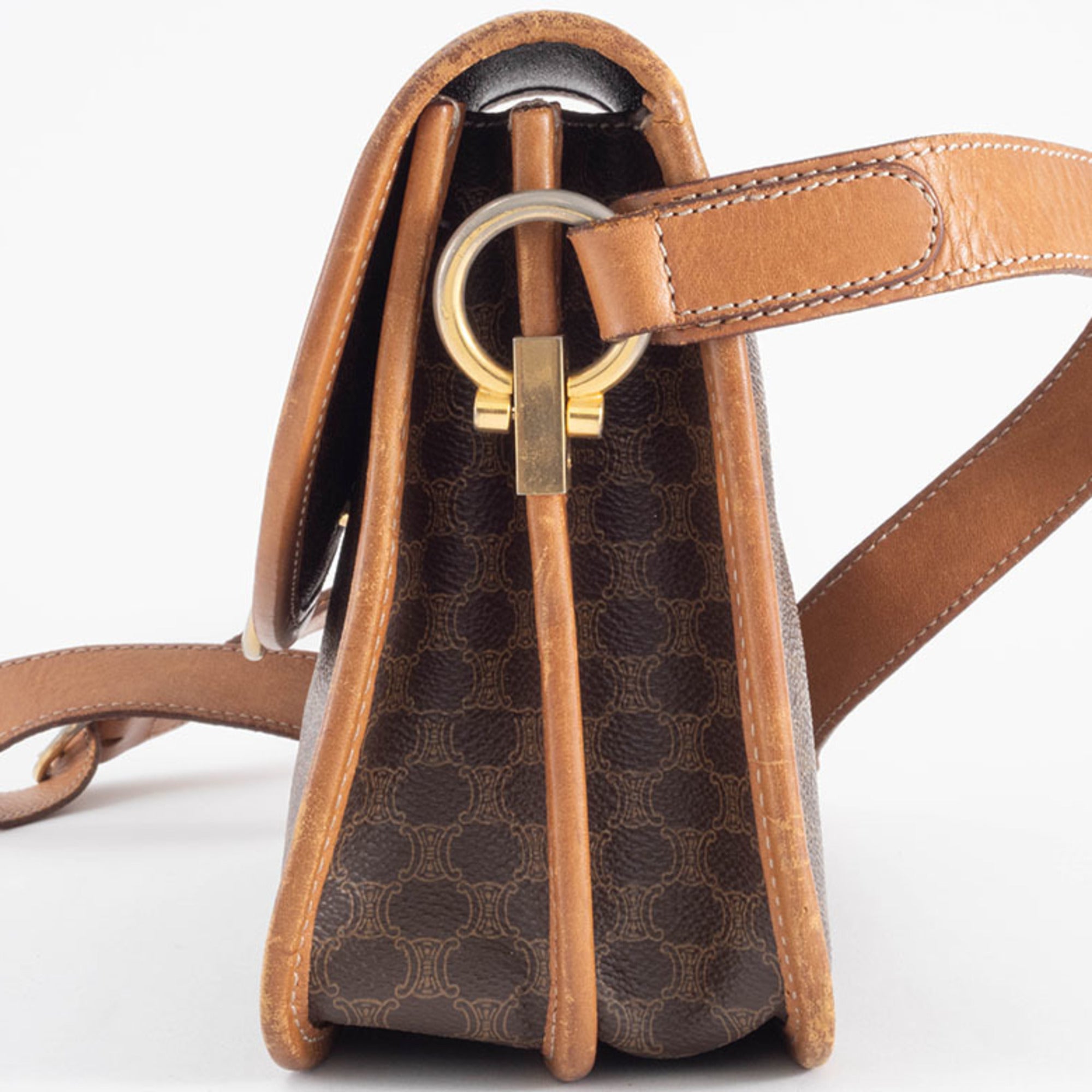 Celine Macadam Brown Pvc Leather Shoulder Bag (Pre-Owned)