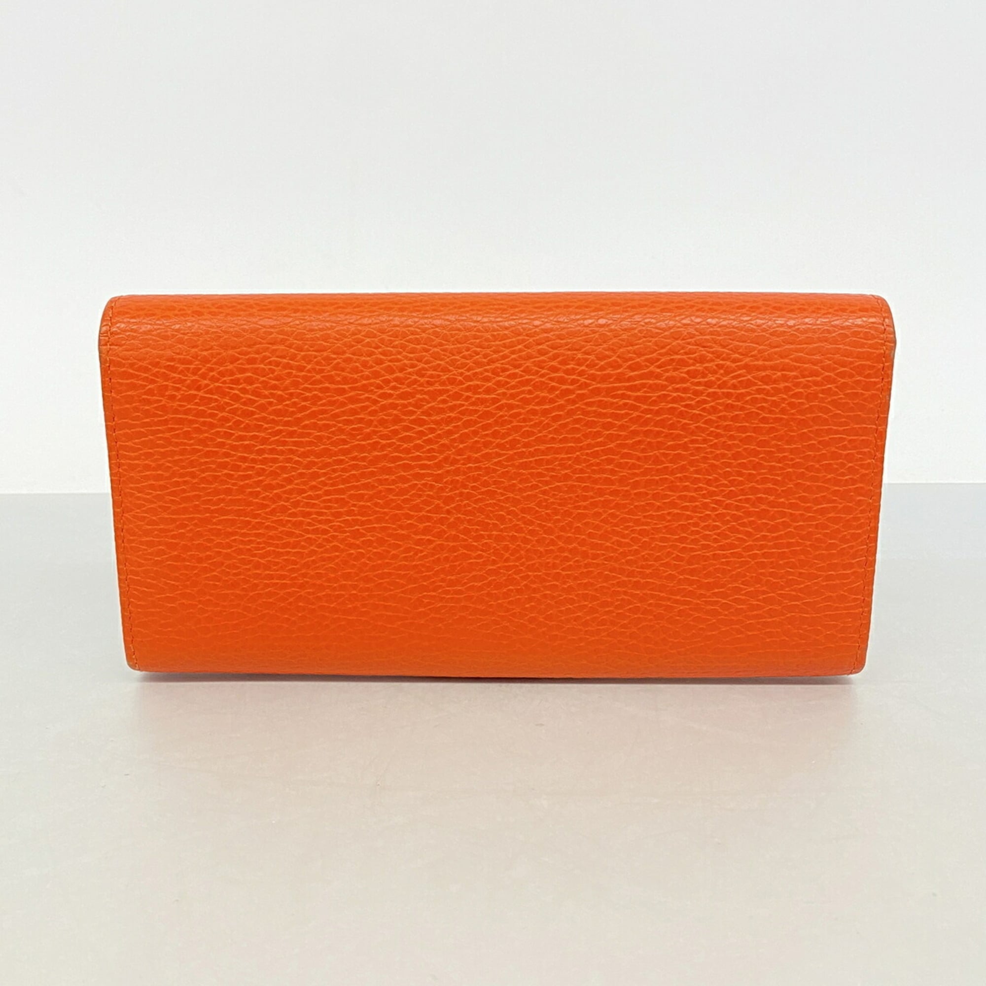Gucci Orange Leather Long Wallet (Bi-Fold) (Pre-Owned)