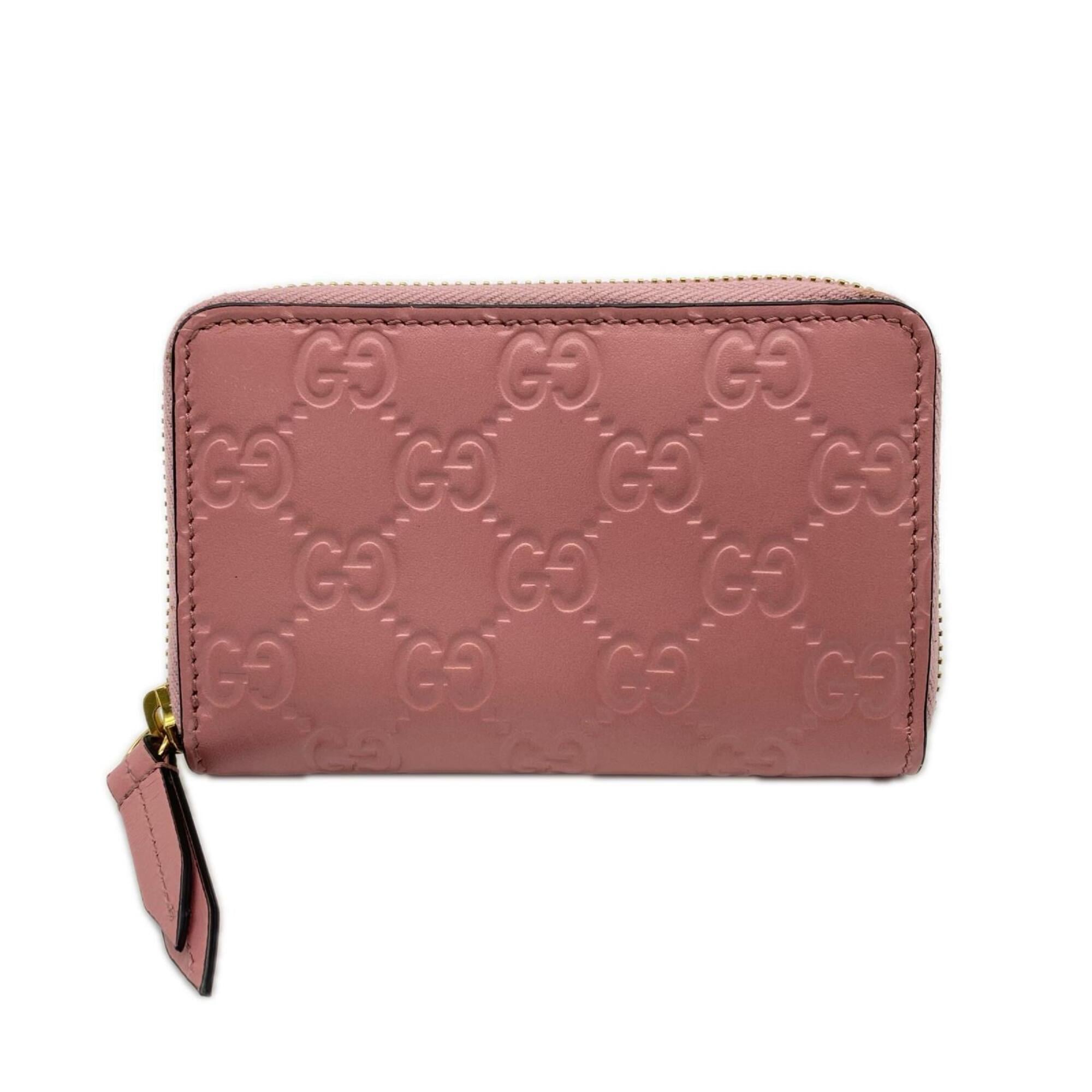 Gucci Pink Leather Coin Purse/Coin Case (Pre-Owned)