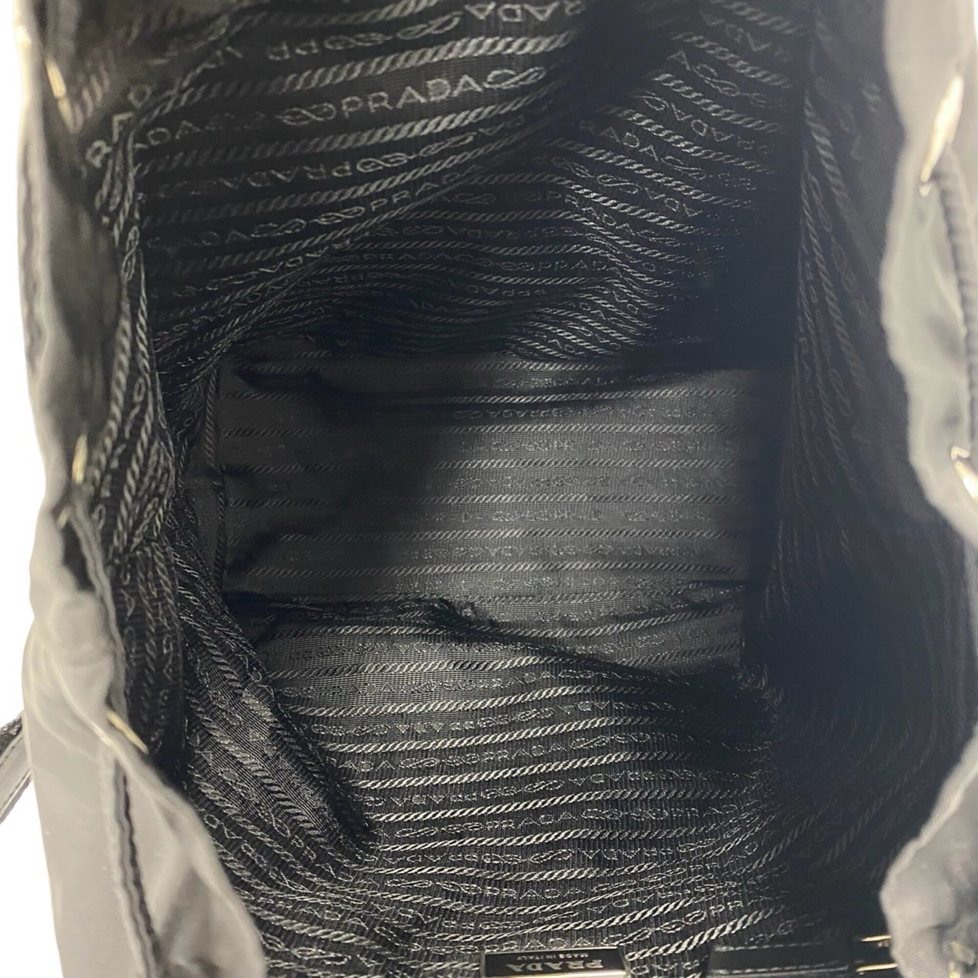 Prada Black Nylon Leather Backpack (Pre-Owned)