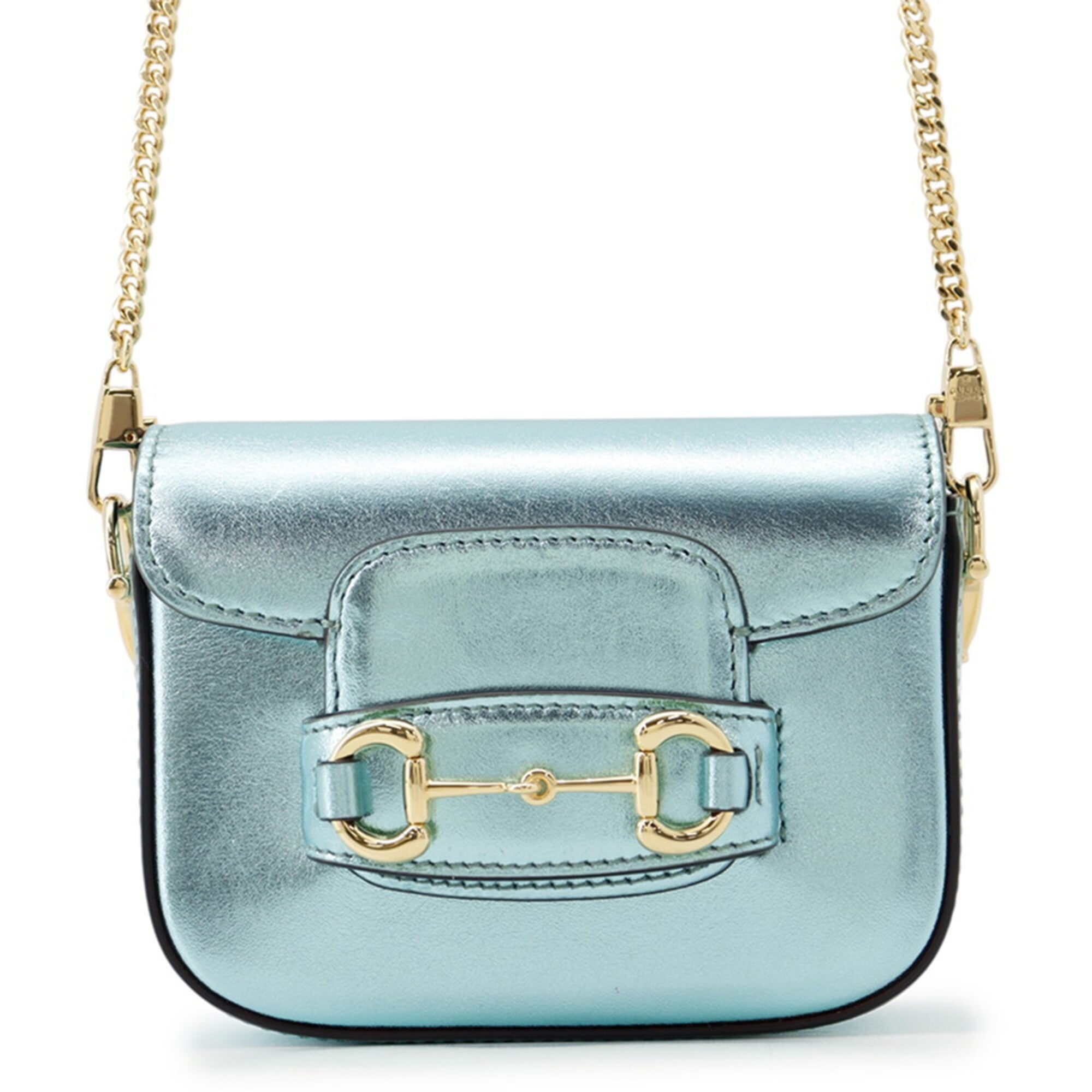 Gucci Light Blue Leather Handbag Shoulder Bag (Pre-Owned)