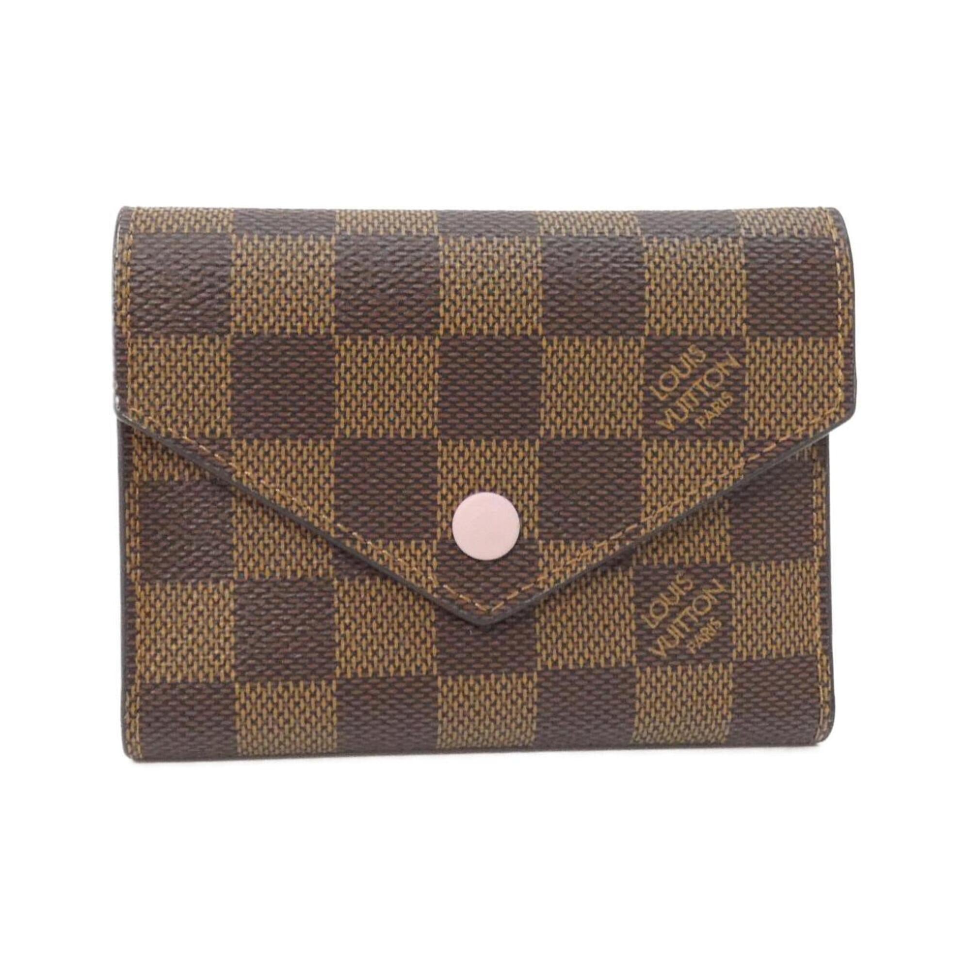 Louis Vuitton Damier Ebene Rose Ballerine Coated Canvas Wallet (Tri-Fold) (Pre-Owned)