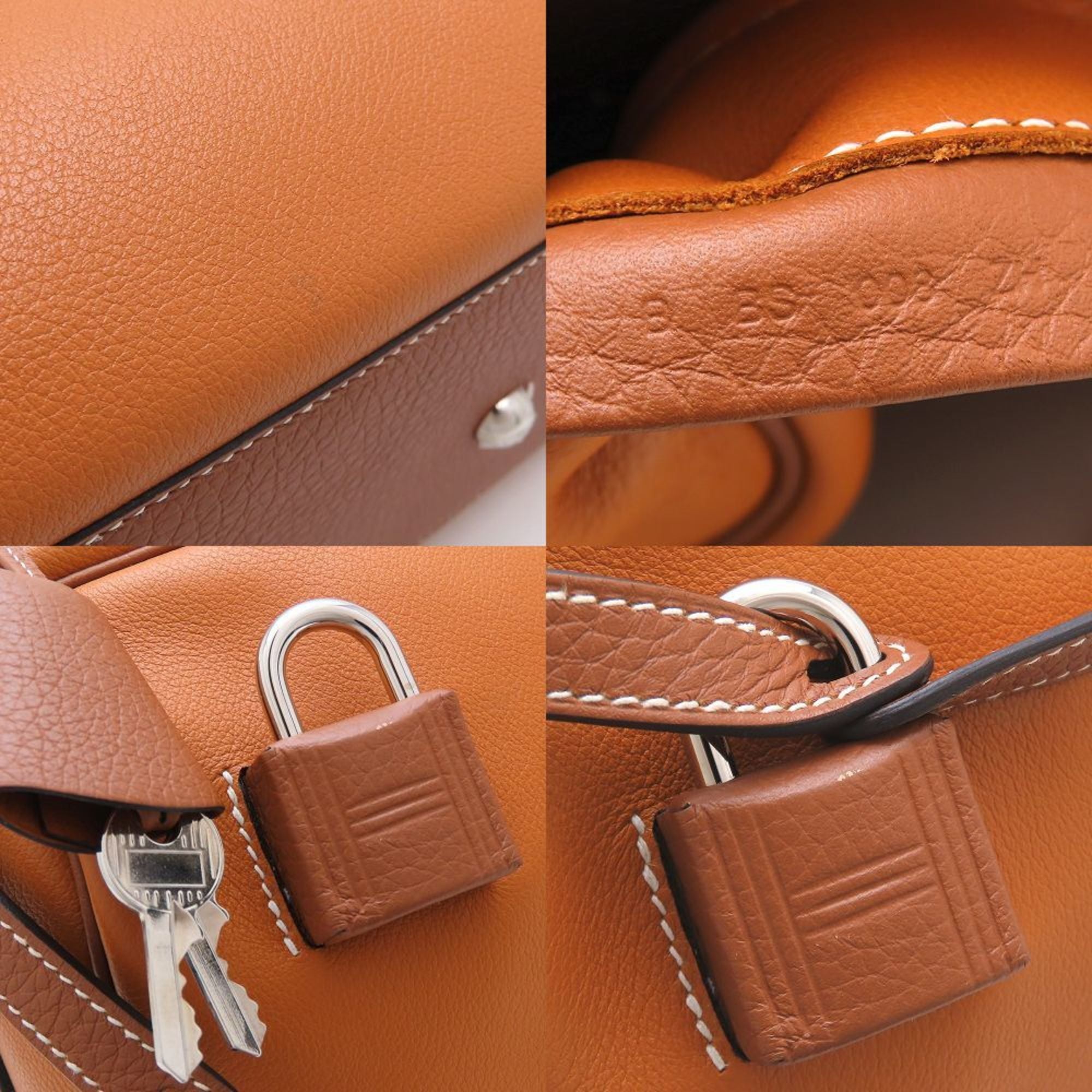 Hermes Toffee Taurillon Clemence Leather Shoulder Bag (Pre-Owned)