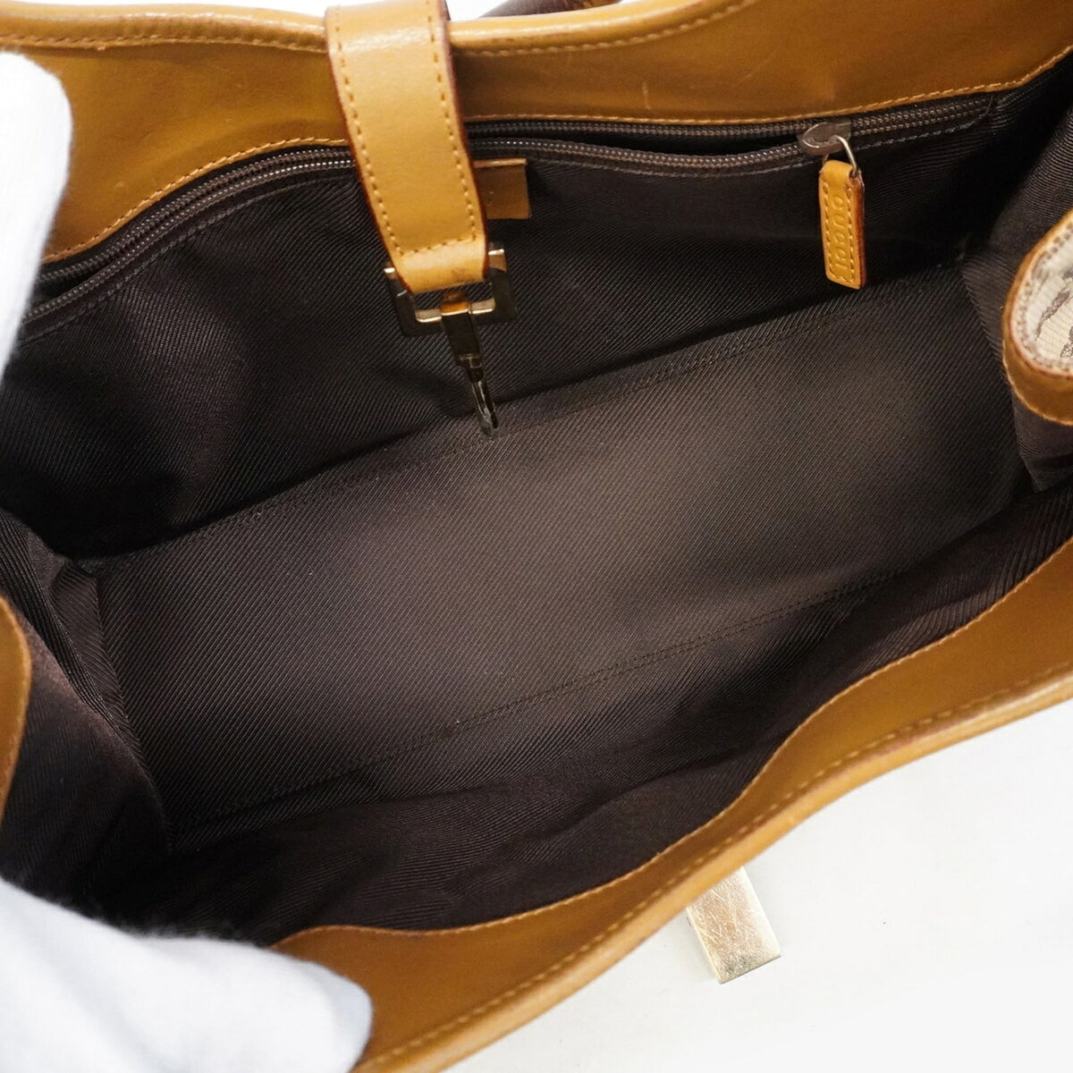 Gucci Brown Canvas Handbag (Pre-Owned)
