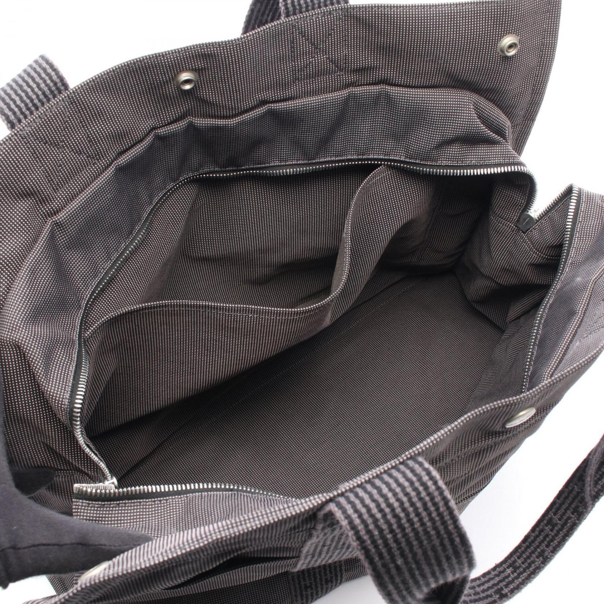 Hermes Gray Canvas Handbag Tote Bag (Pre-Owned)
