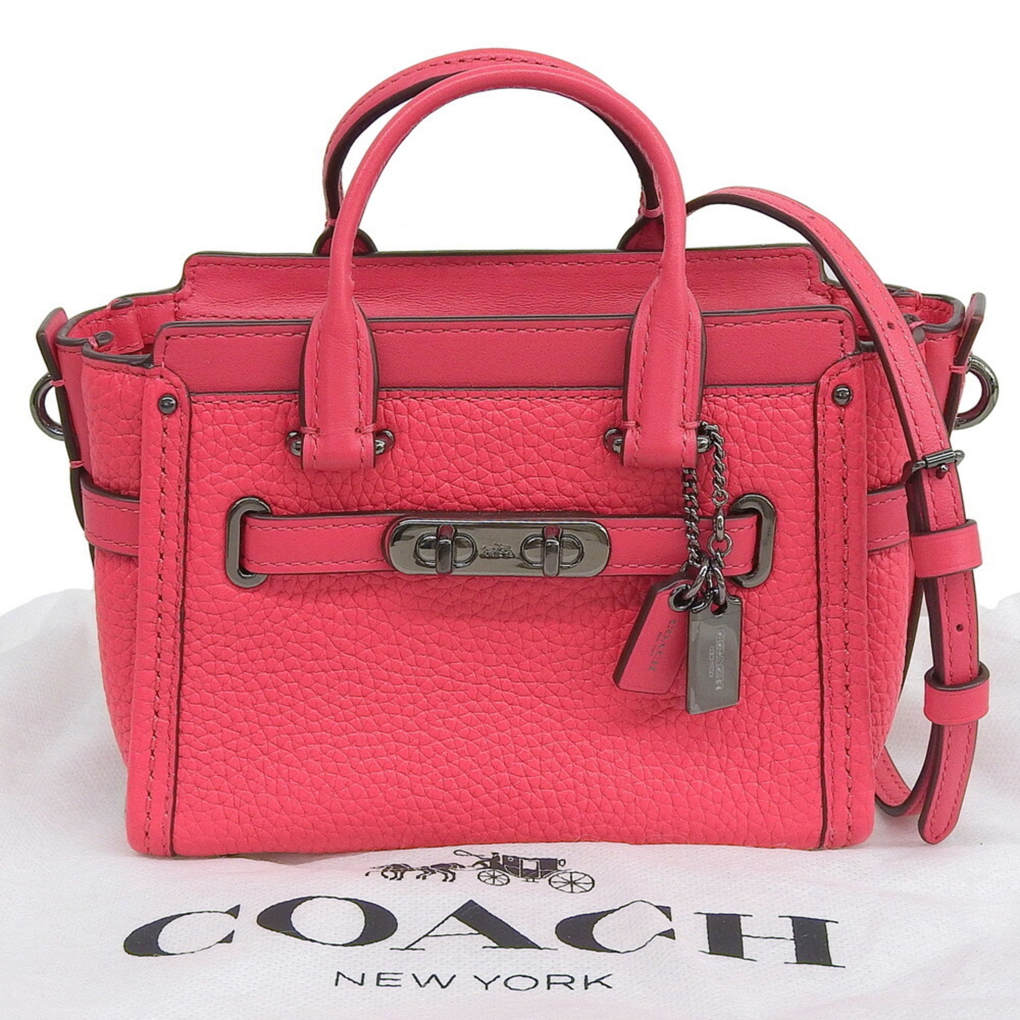 Coach Pink Leather Handbag Shoulder Bag (Pre-Owned)