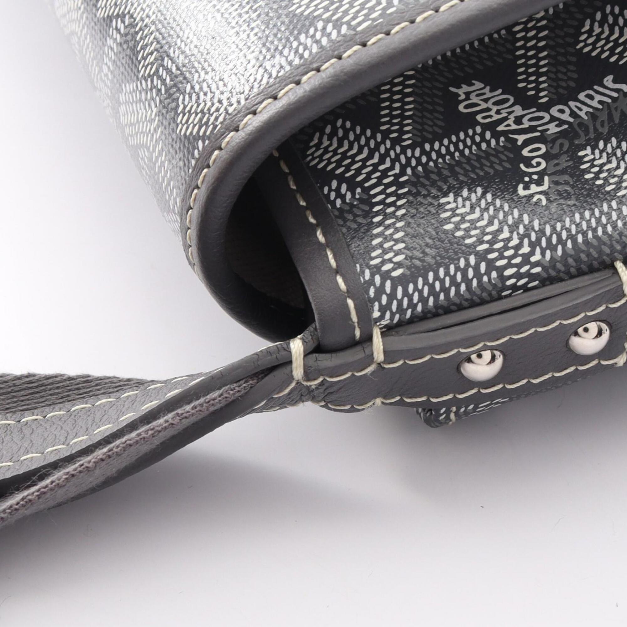 Goyard Gray White Coated Canvas Pvc Leather Handbag Shoulder Bag (Pre-Owned)