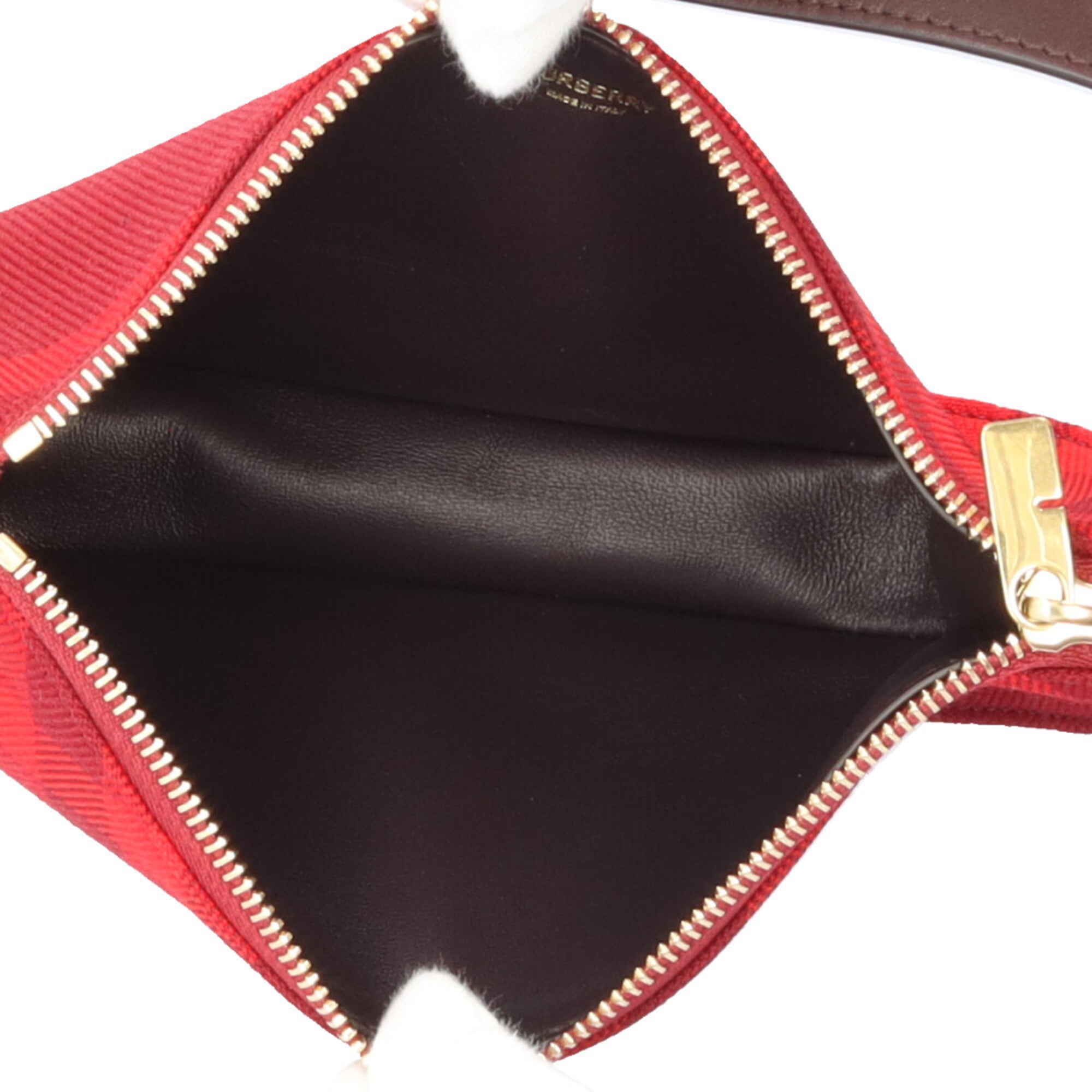 Burberry Red Color Canvas Shoulder Bag (Pre-Owned)