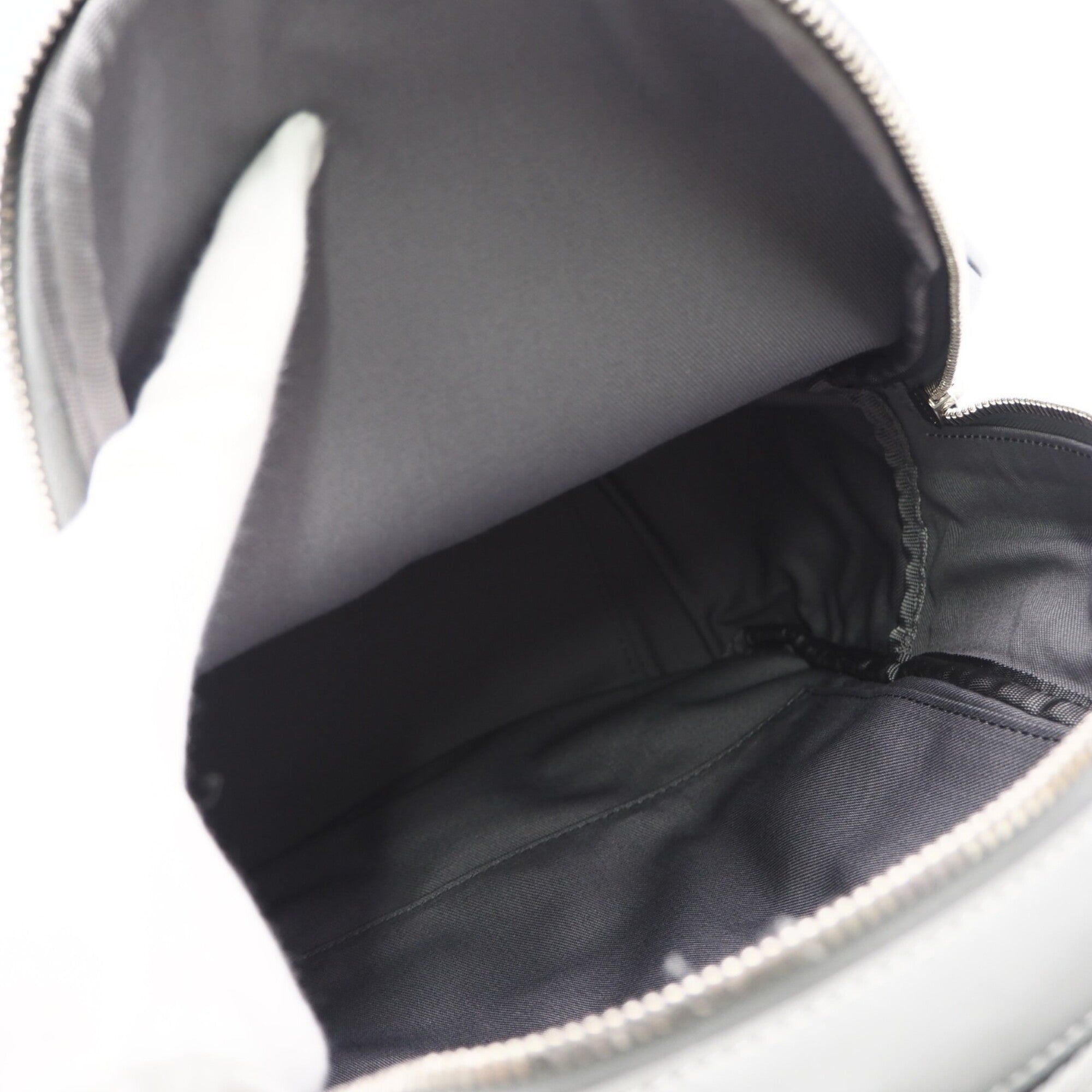 Christian Dior Gray Coated Canvas Leather Sling Bag (Pre-Owned)