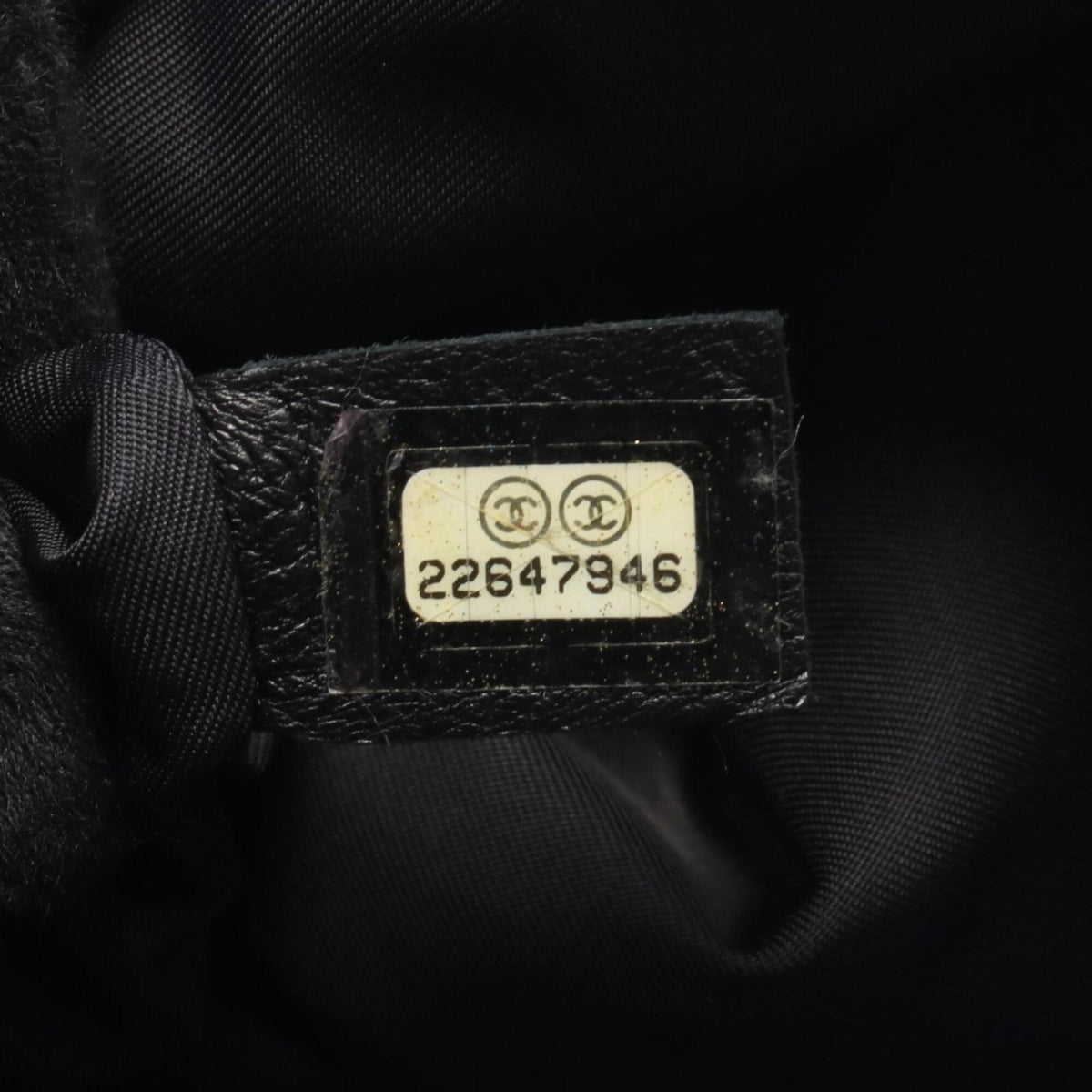 Chanel Black Blue White Nylon Leather Backpack Handbag (Pre-Owned)