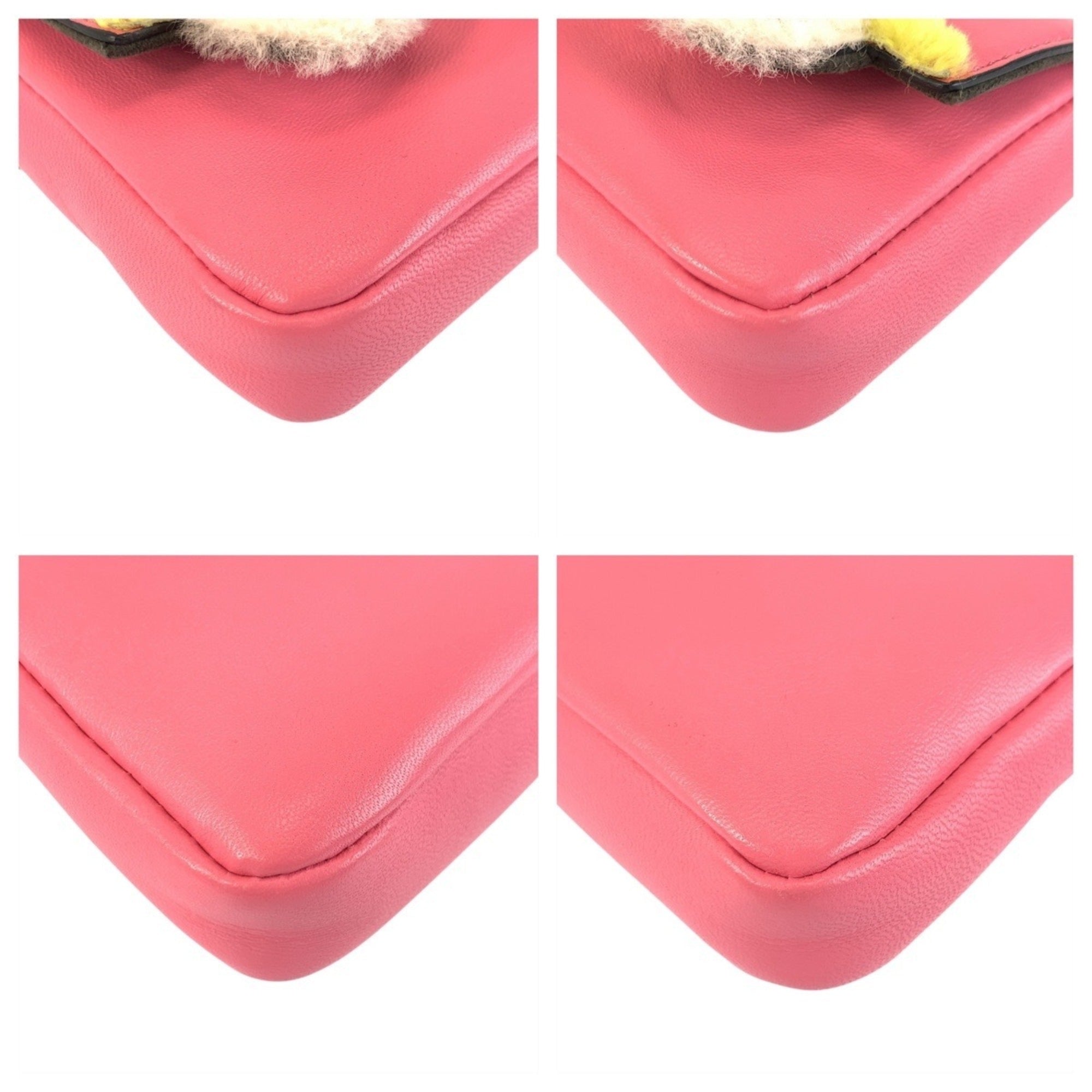 Fendi Pink Leather Handbag Shoulder Bag (Pre-Owned)