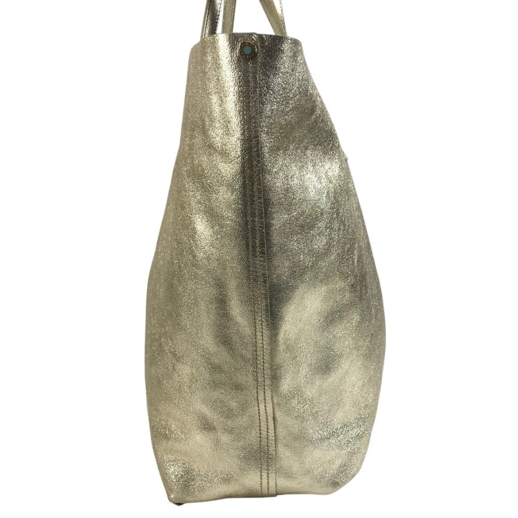 Tiffany Gold Leather Handbag Pouch Shoulder Bag Tote Bag (Pre-Owned)