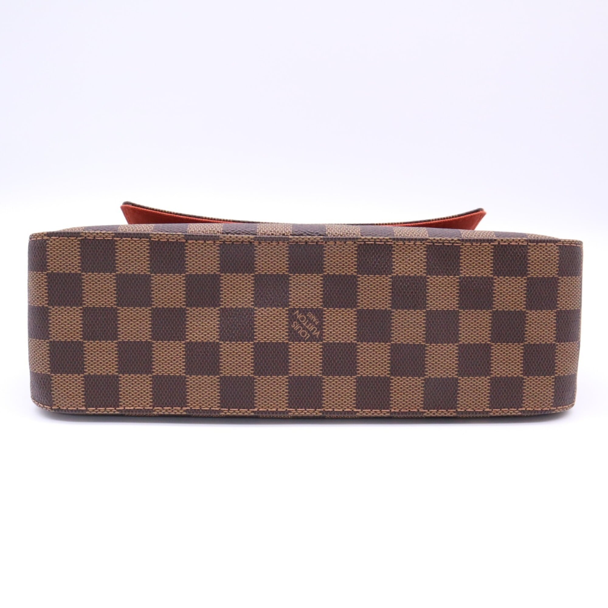 Louis Vuitton Beige Brown Red Color Coated Canvas Leather Handbag (Pre-Owned)