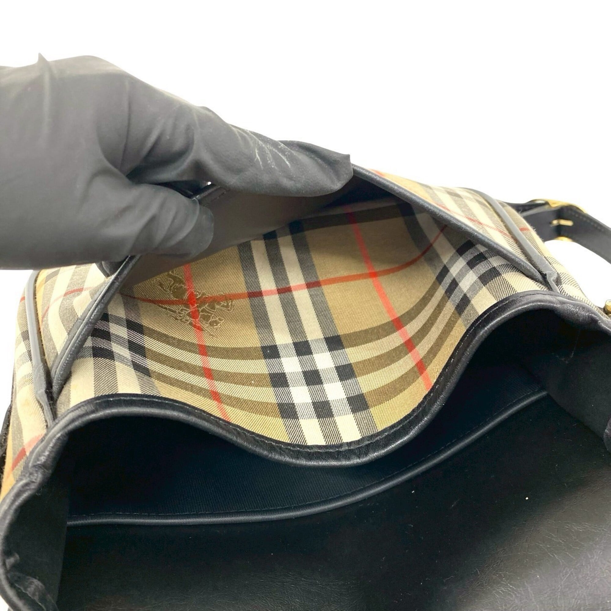 Burberry Brown Canvas Leather Shoulder Bag (Pre-Owned)