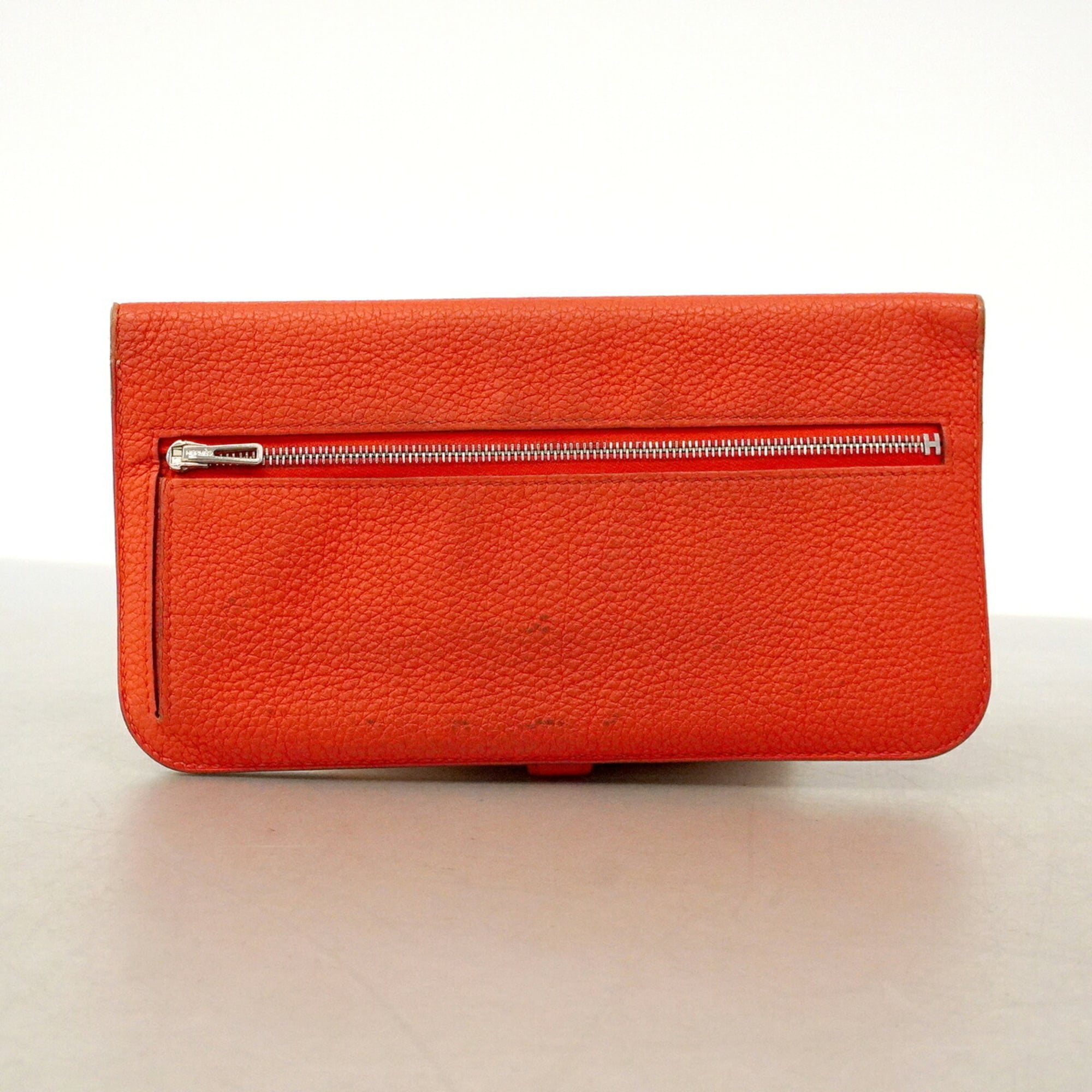Hermes Capucine Togo Leather Long Wallet (Bi-Fold) (Pre-Owned)
