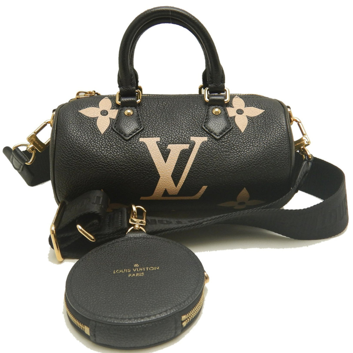 Louis Vuitton Noir Leather Handbag Pouch (Pre-Owned)