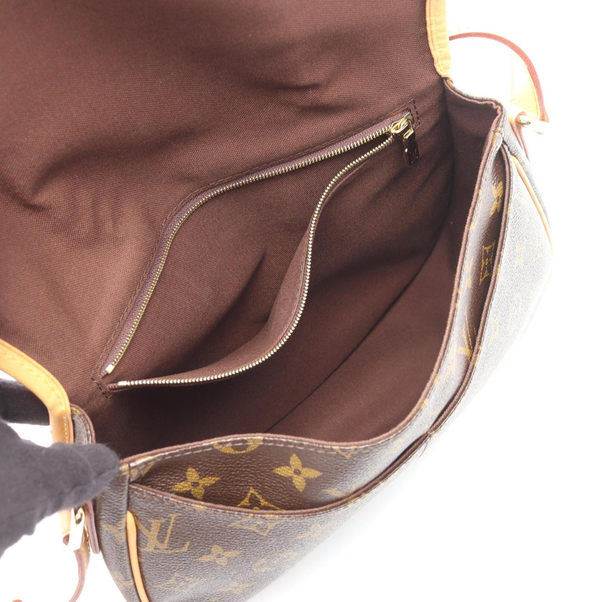 Louis Vuitton Brown Monogram Coated Canvas Leather Shoulder Bag (Pre-Owned)