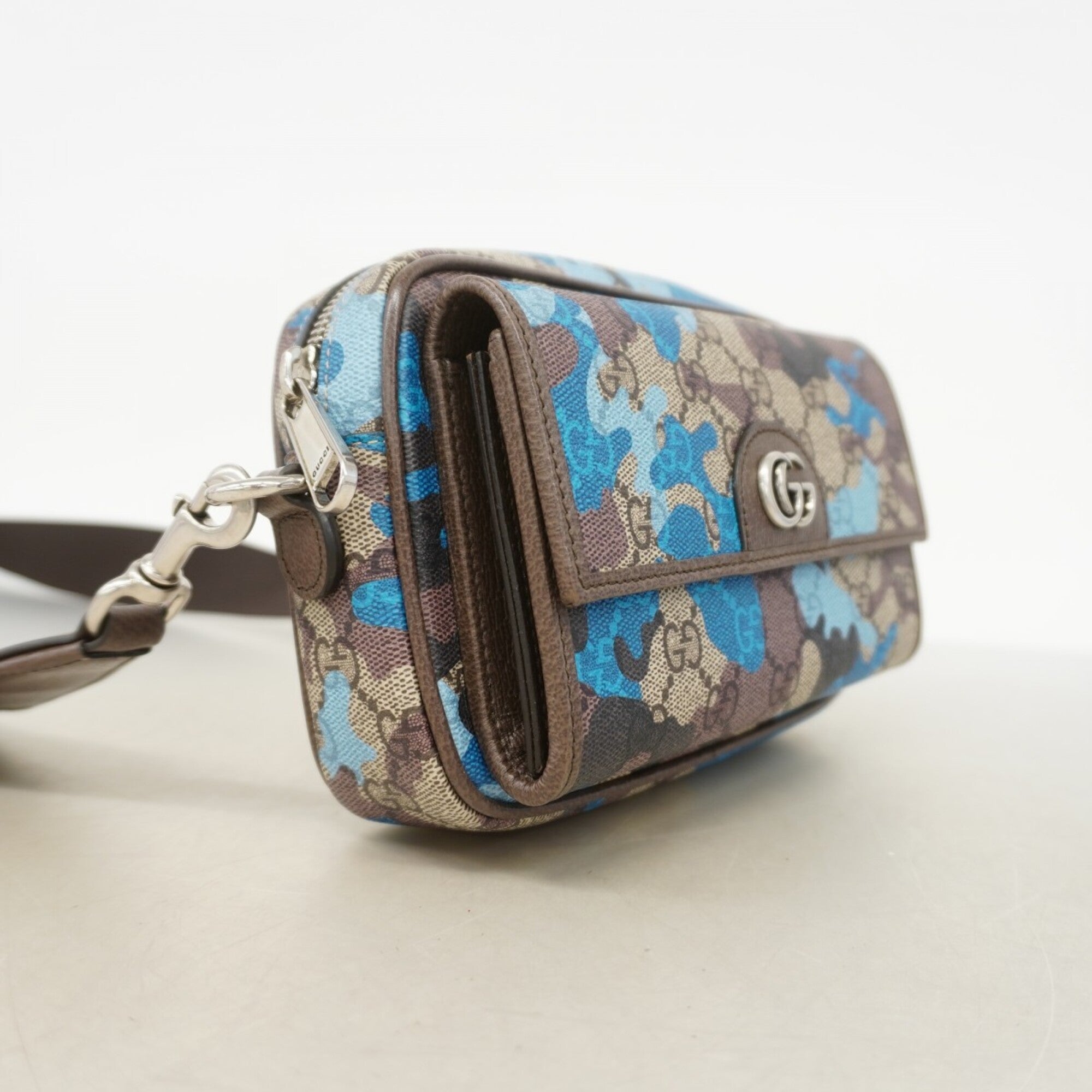 Gucci Blue Brown Pvc Shoulder Bag (Pre-Owned)