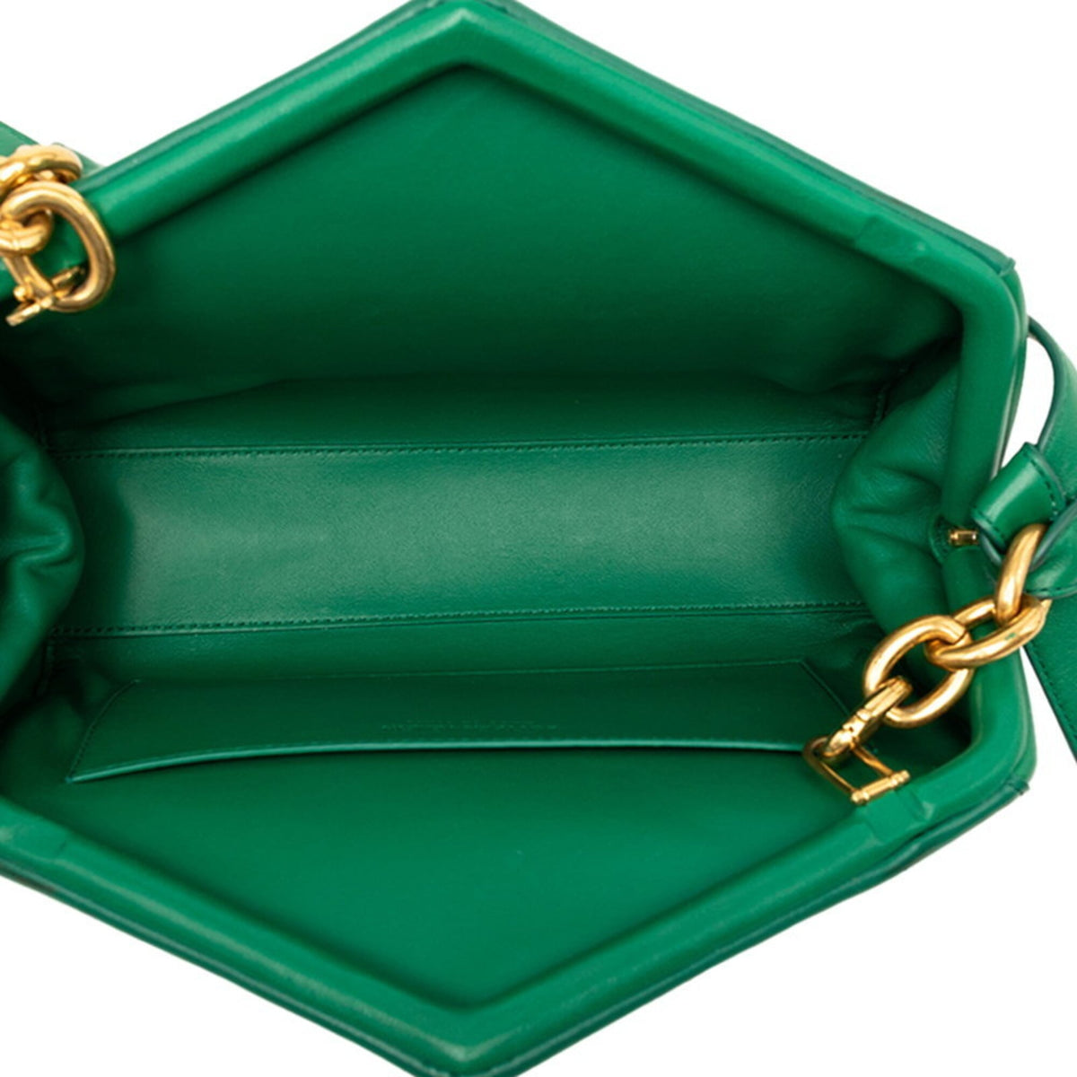 Bottega Veneta Green Leather Handbag Shoulder Bag (Pre-Owned)