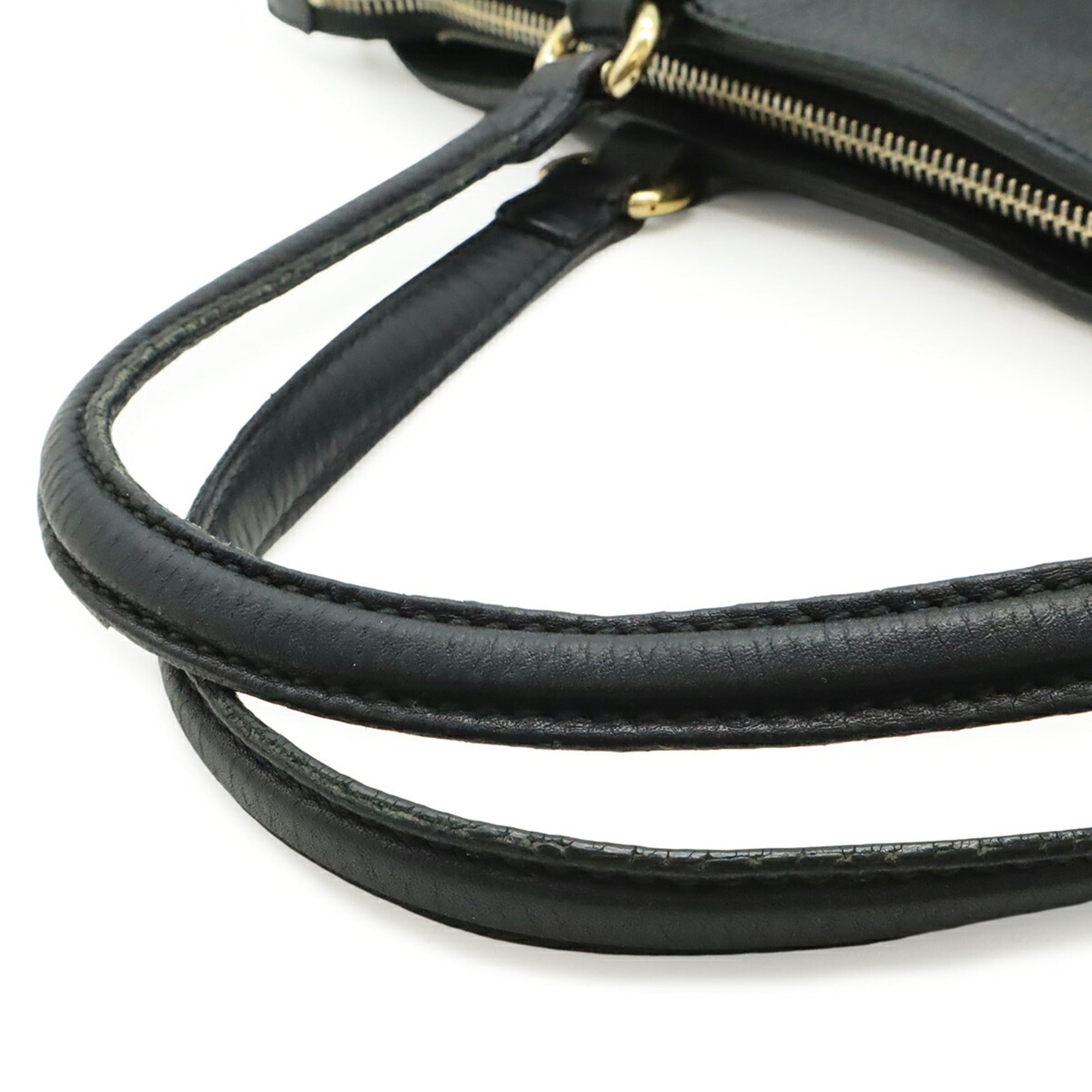 Gucci Black Yellow Leather Shoulder Bag Tote Bag (Pre-Owned)