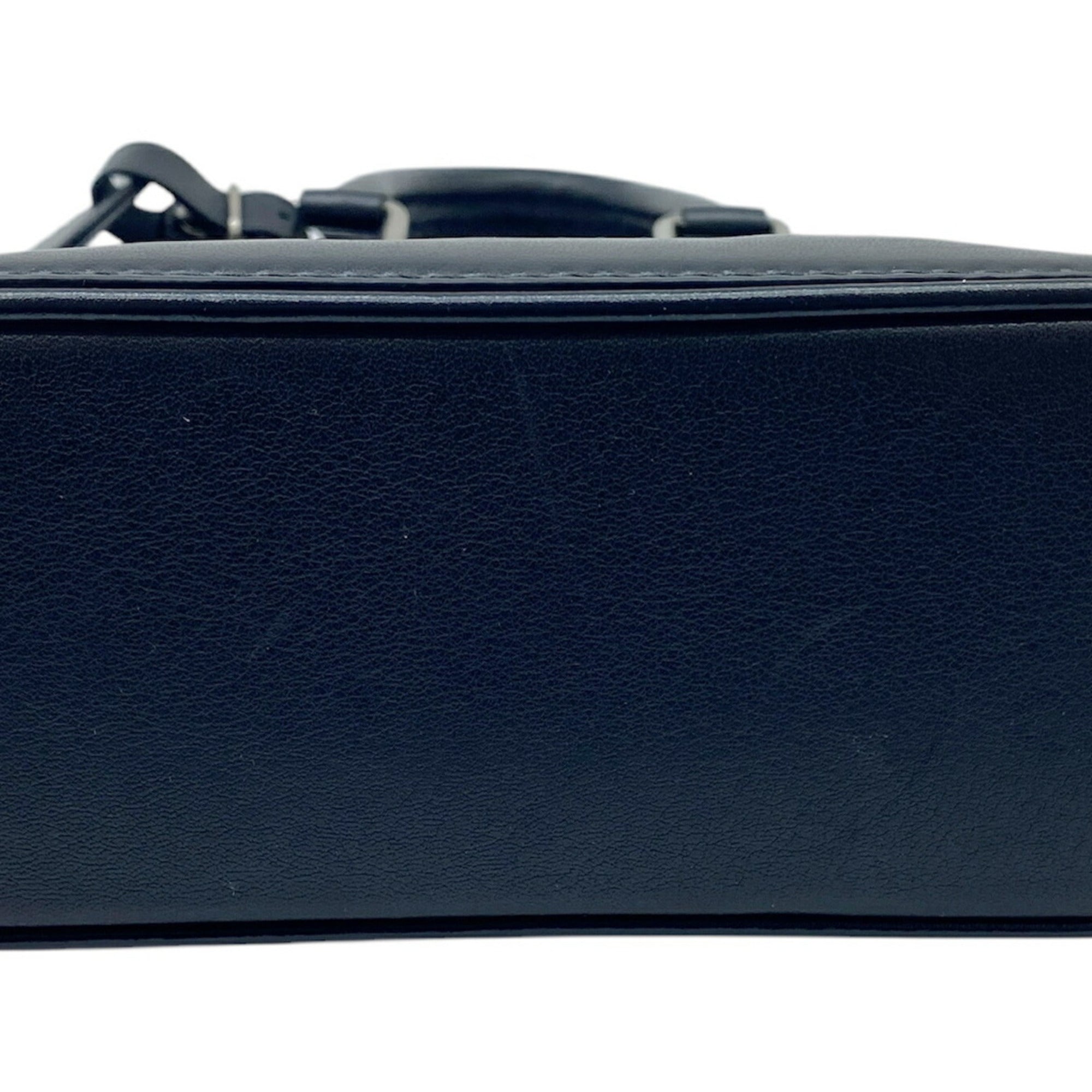 Louis Vuitton Black Leather Handbag Shoulder Bag (Pre-Owned)