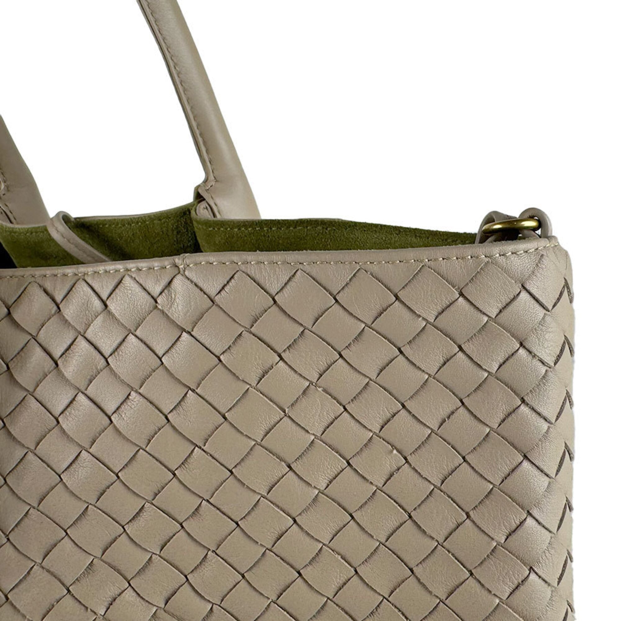Bottega Veneta Beige Intrecciato Handbag Tote Bag (Pre-Owned)