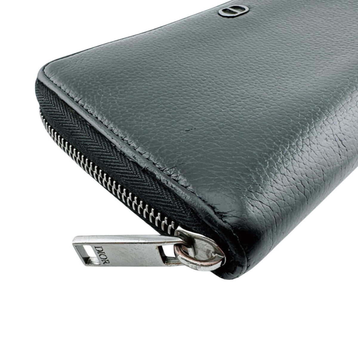 Christian Dior Black Leather Long Wallet (Bi-Fold) (Pre-Owned)
