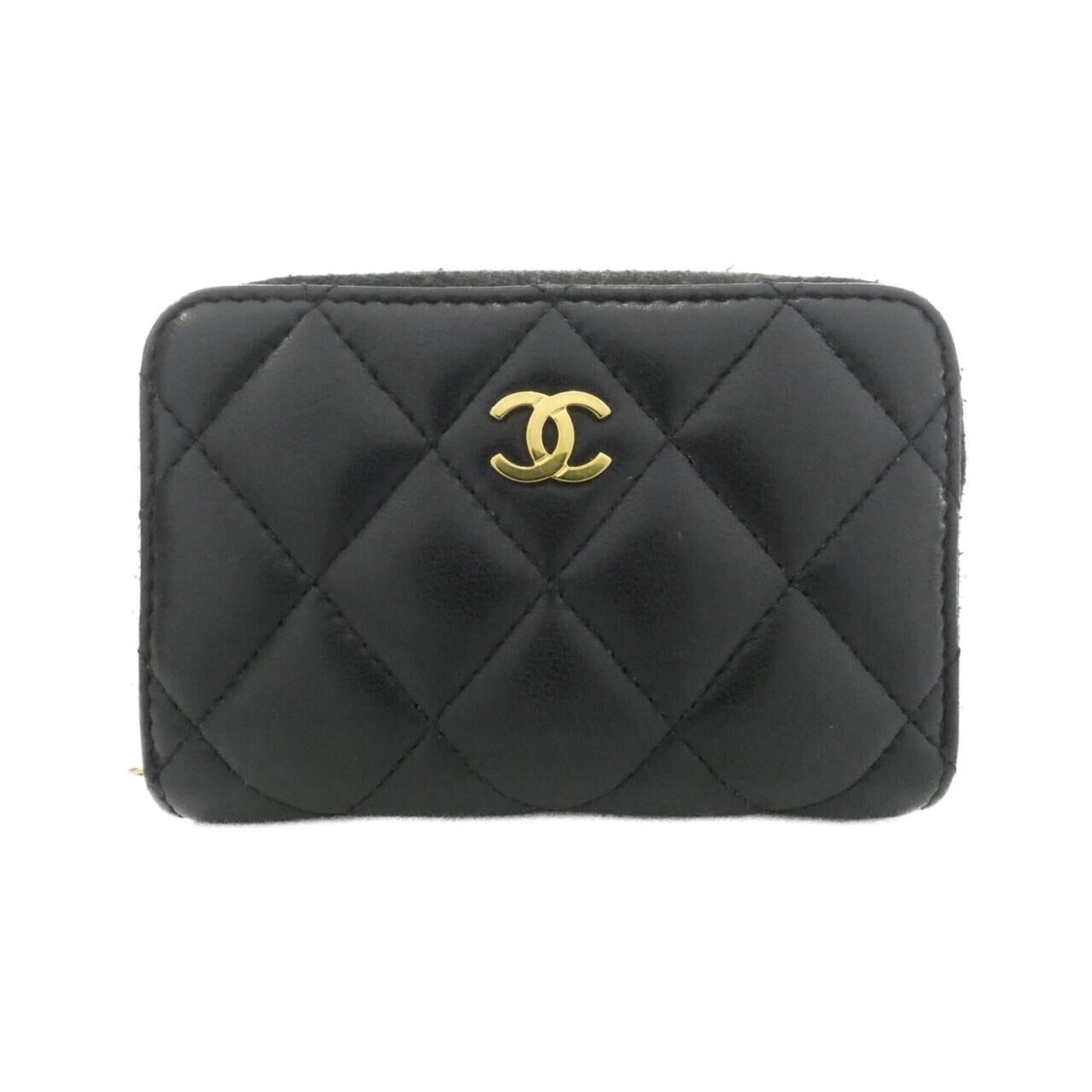Chanel Black Leather Coin Purse/Coin Case (Pre-Owned)