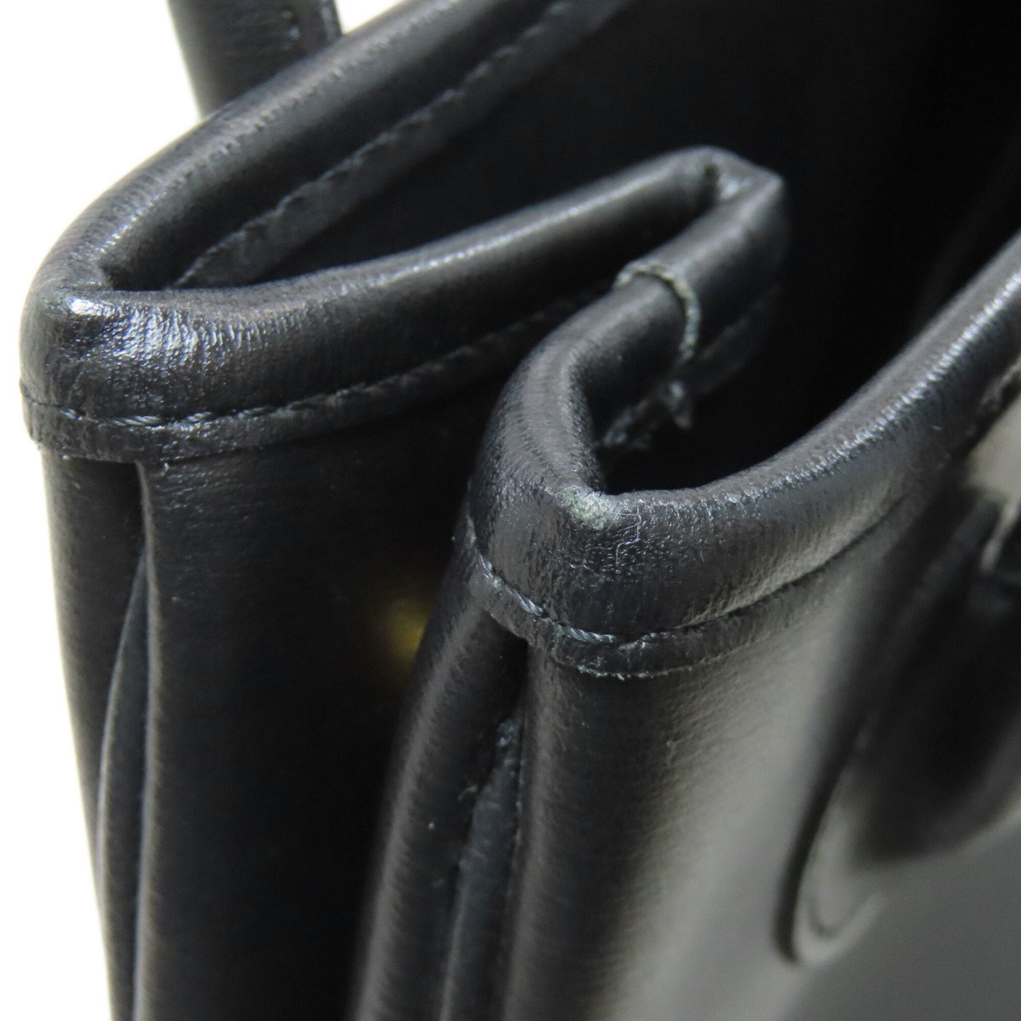 Longchamp Black Leather Handbag (Pre-Owned)