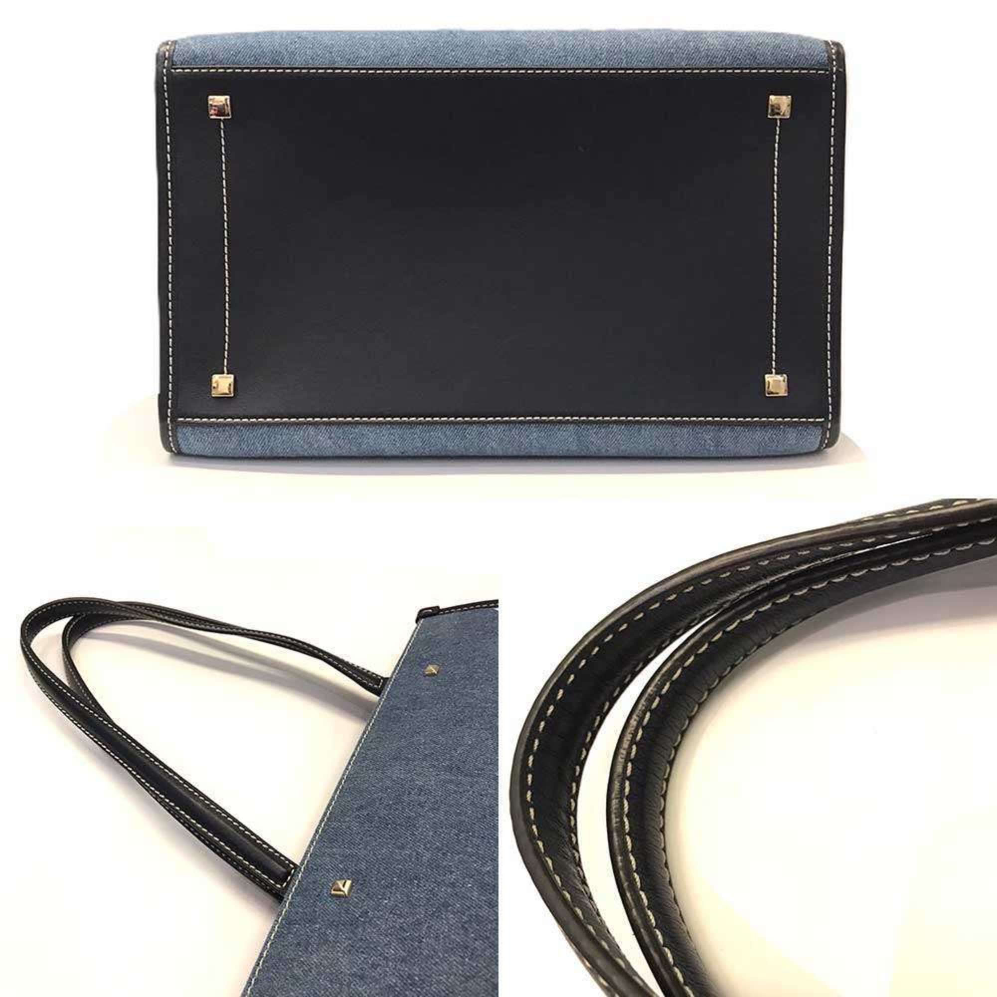 Jimmy Choo Denim Leather Tote Bag (Pre-Owned)